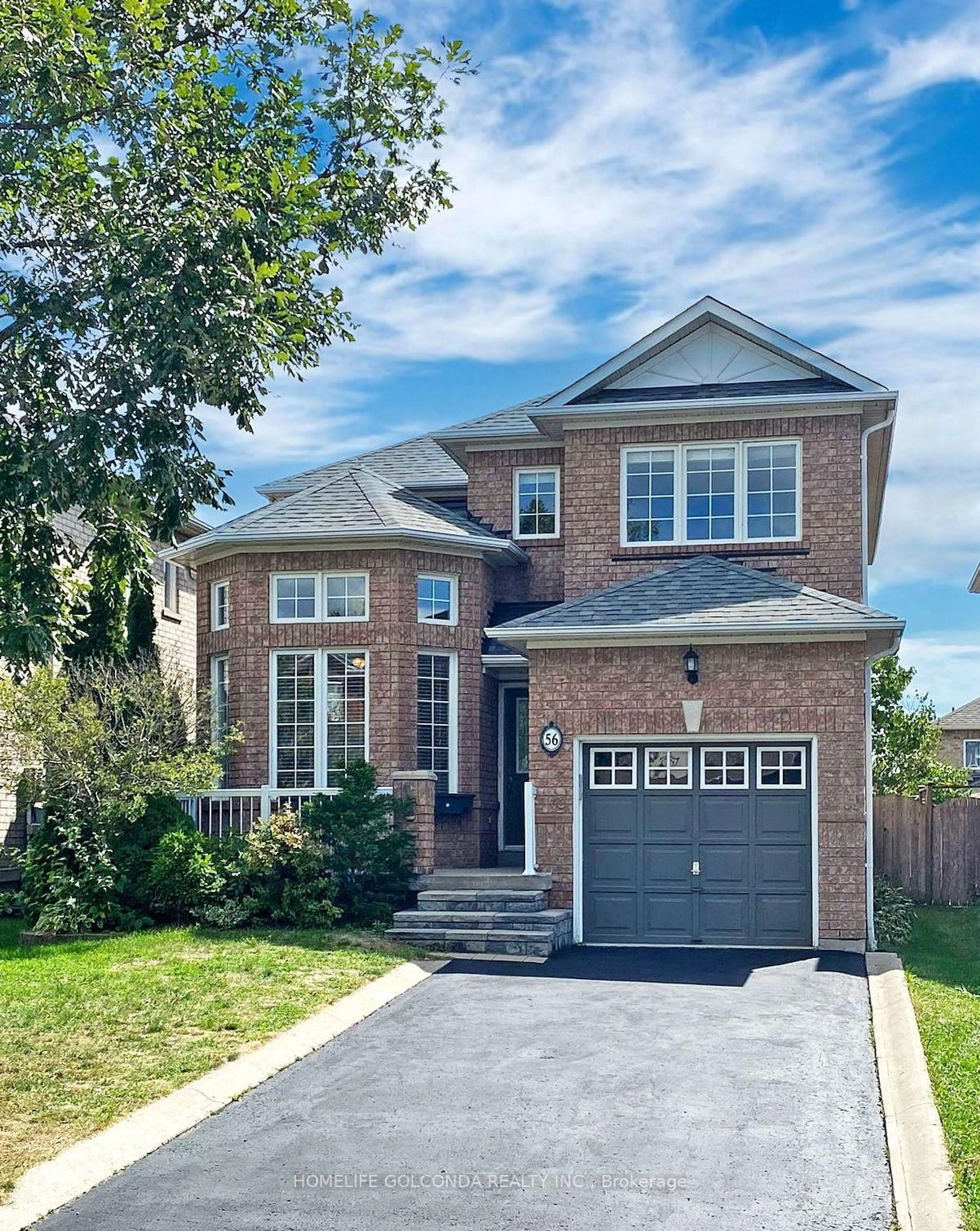 Home with brick exterior material, street for 56 Lurosa Cres, Whitby Ontario L1R 3A9