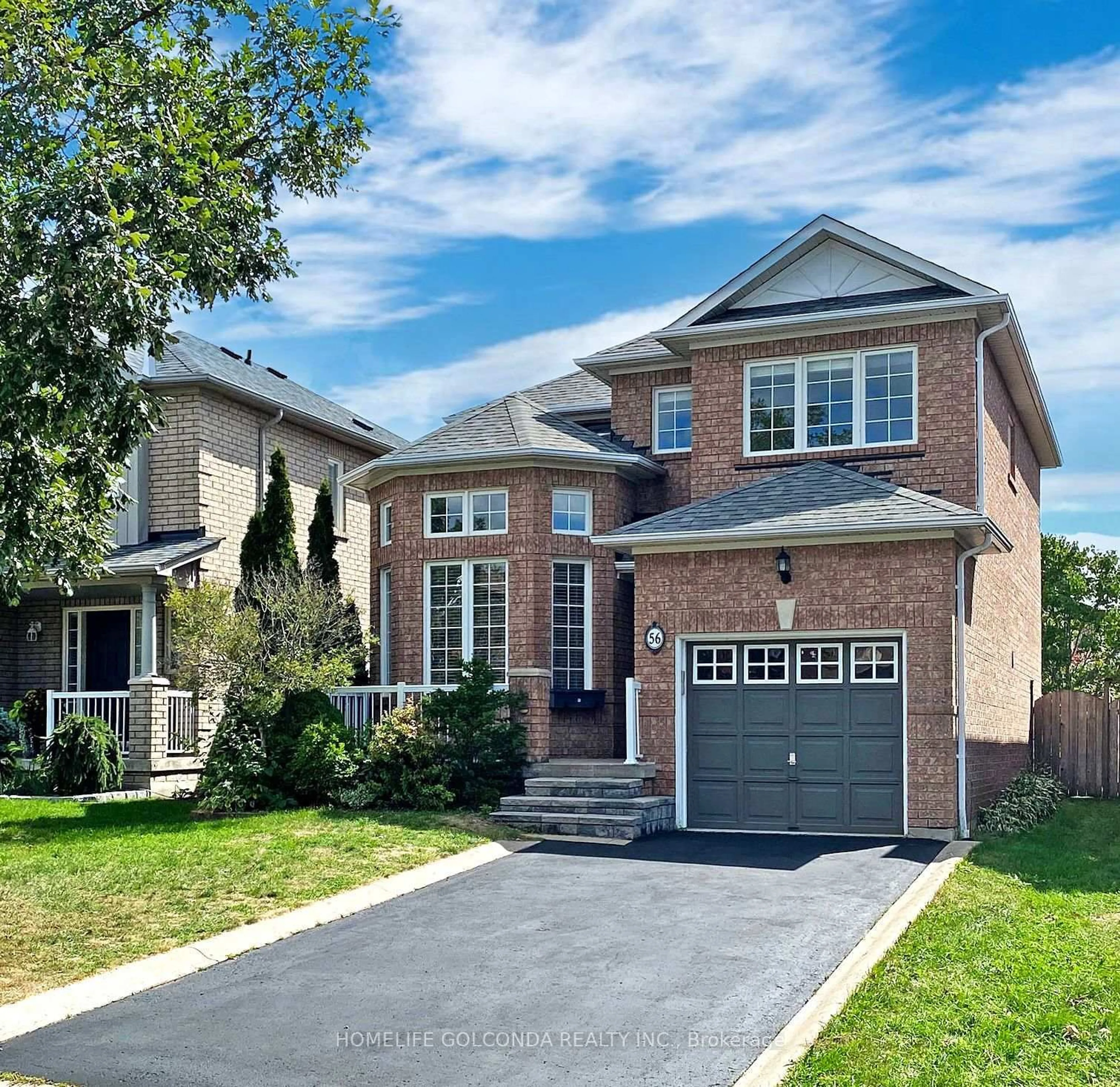 Home with brick exterior material, street for 56 Lurosa Cres, Whitby Ontario L1R 3A9