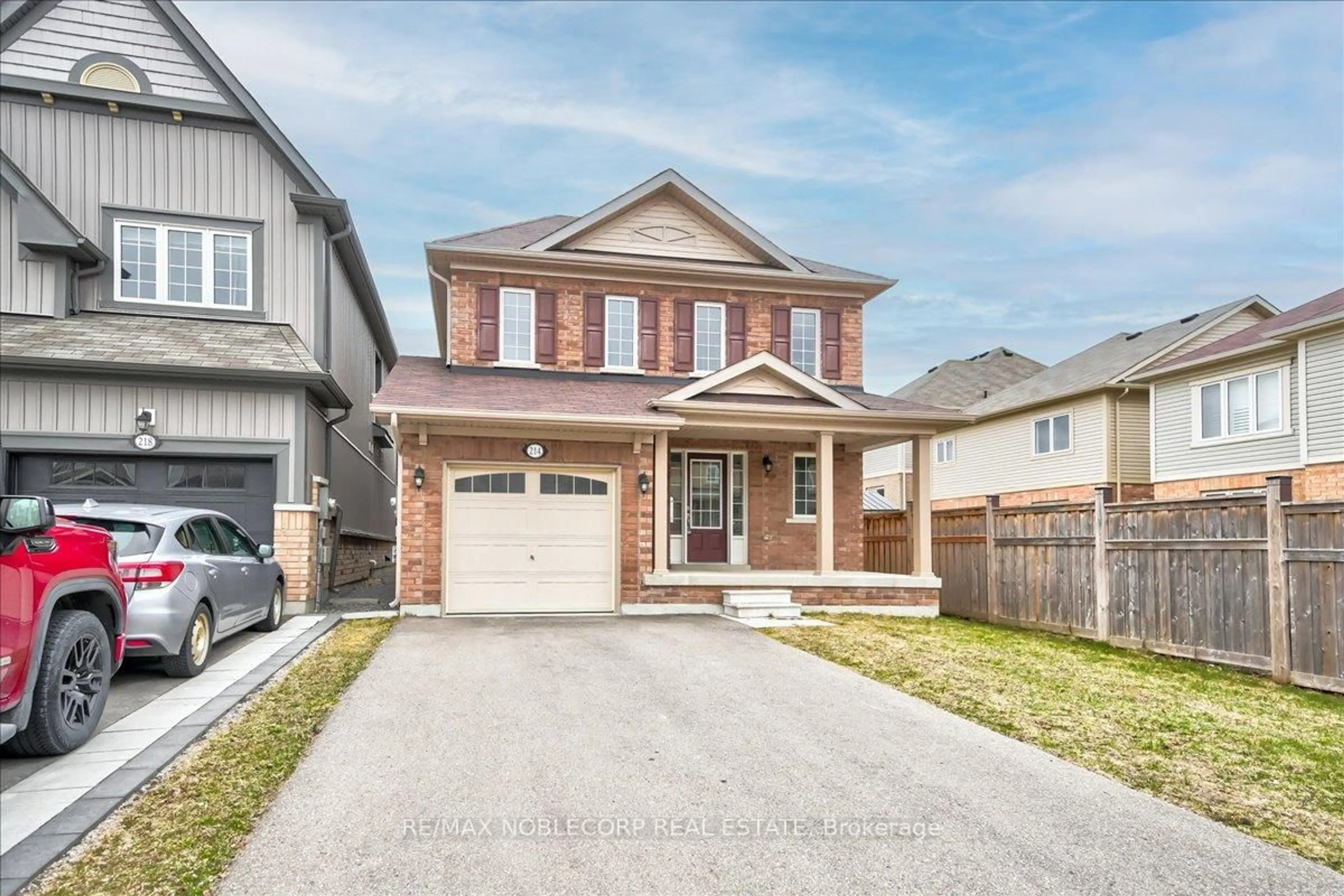 Home with brick exterior material, street for 214 Bruce Cameron Dr, Clarington Ontario L1C 0W3