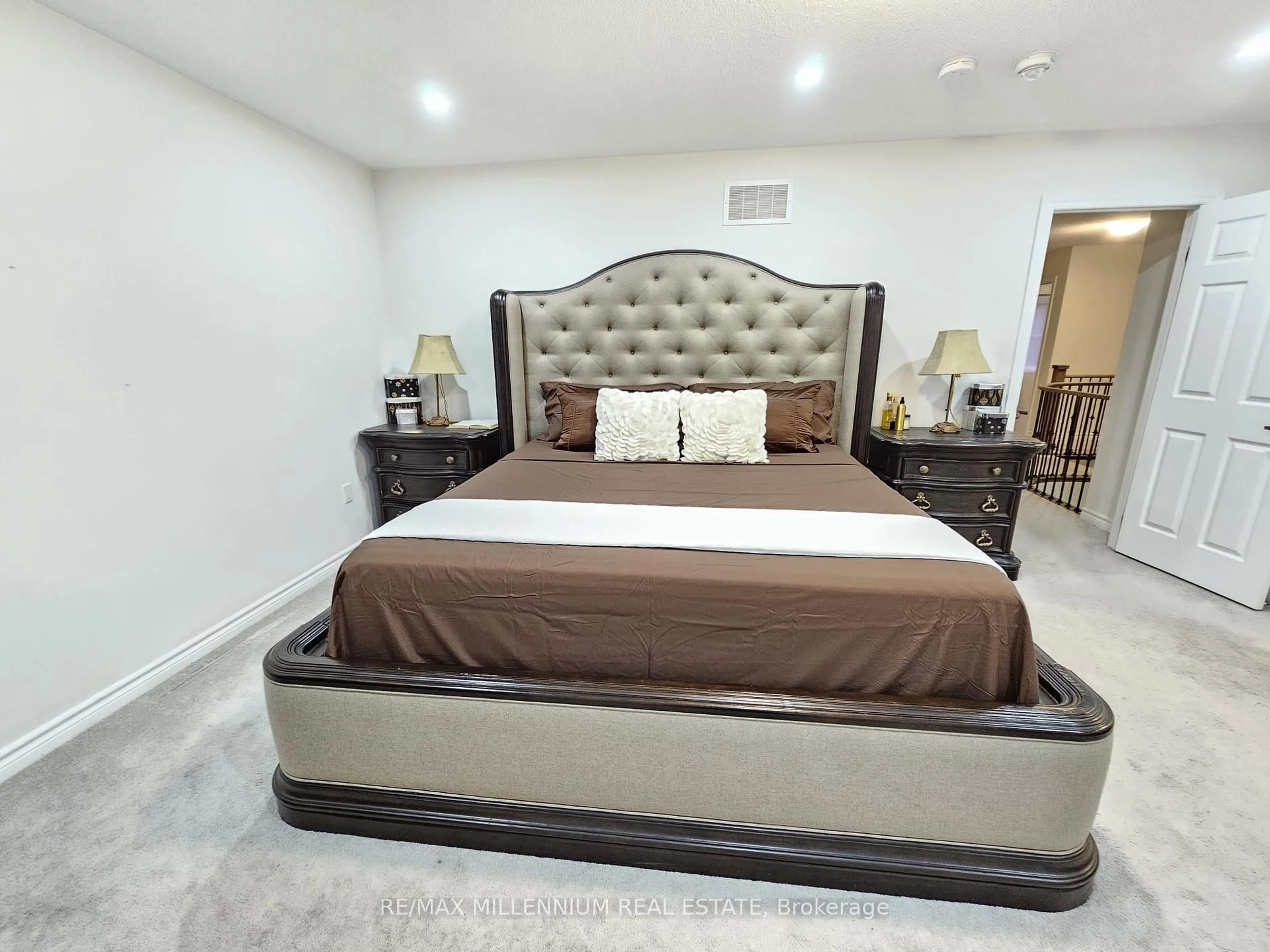Bedroom with bed, carpet floor for 139 Crombie St, Clarington Ontario L1C 4A6