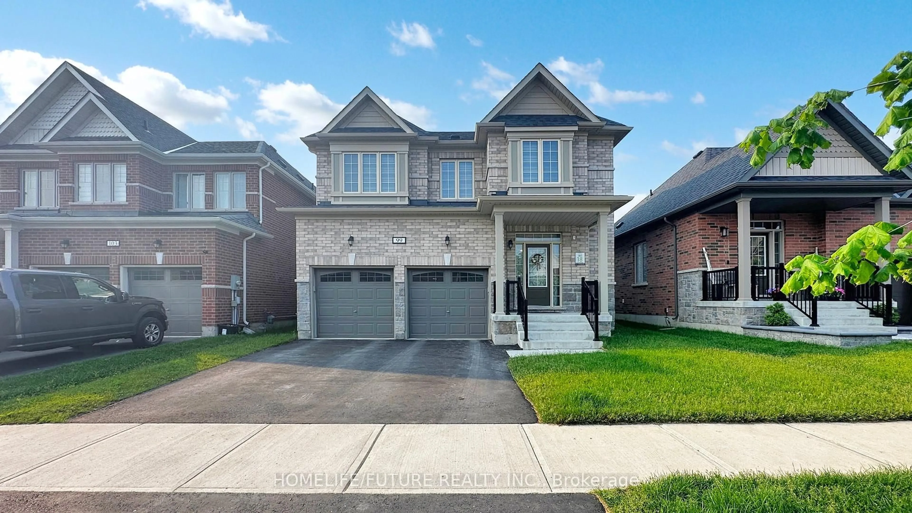 Home with brick exterior material, street for 99 Southampton St, Scugog Ontario L9L 2E5
