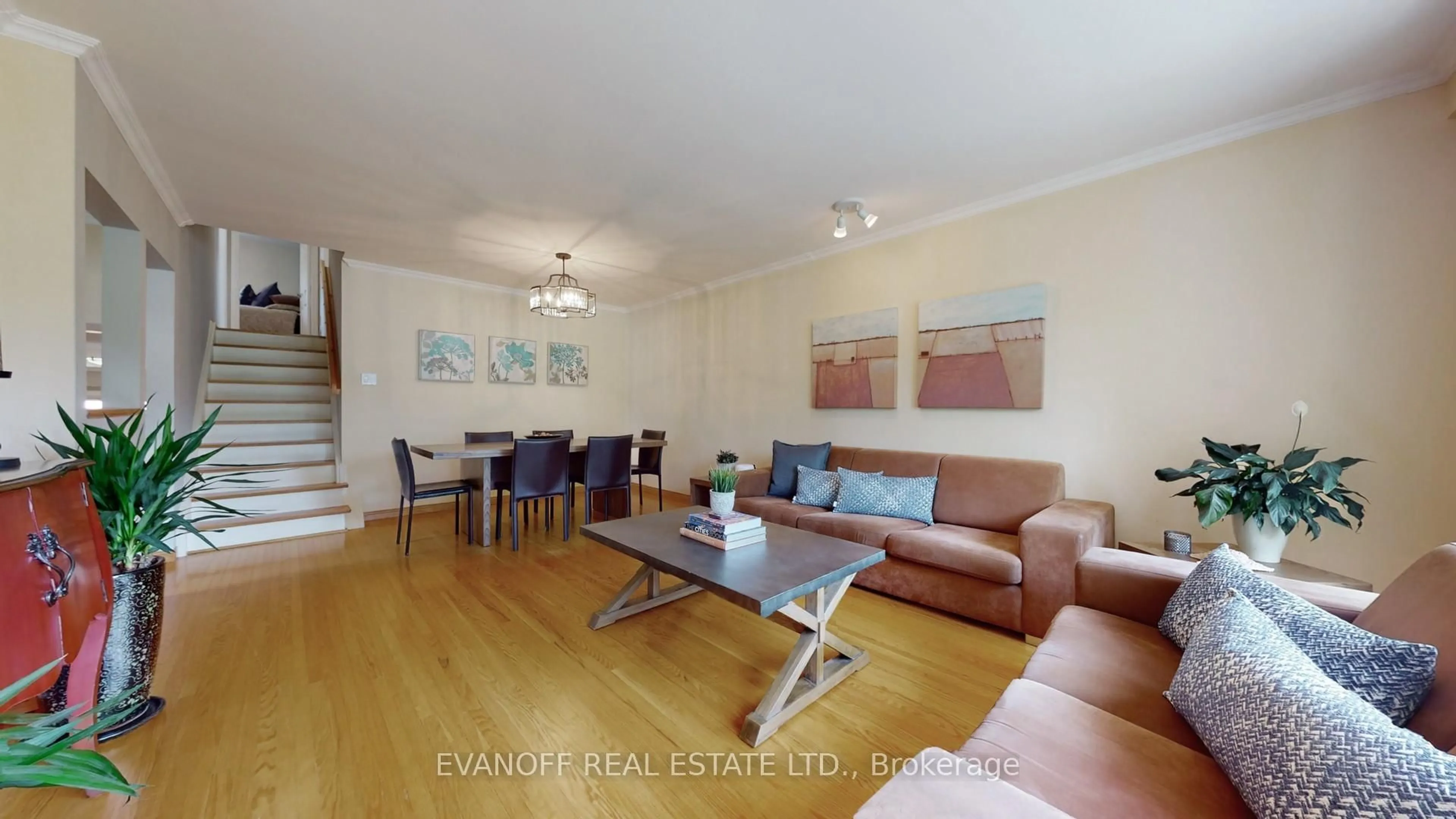 Living room with furniture, wood/laminate floor for 183 Sylvan Ave, Toronto Ontario M1E 1A4