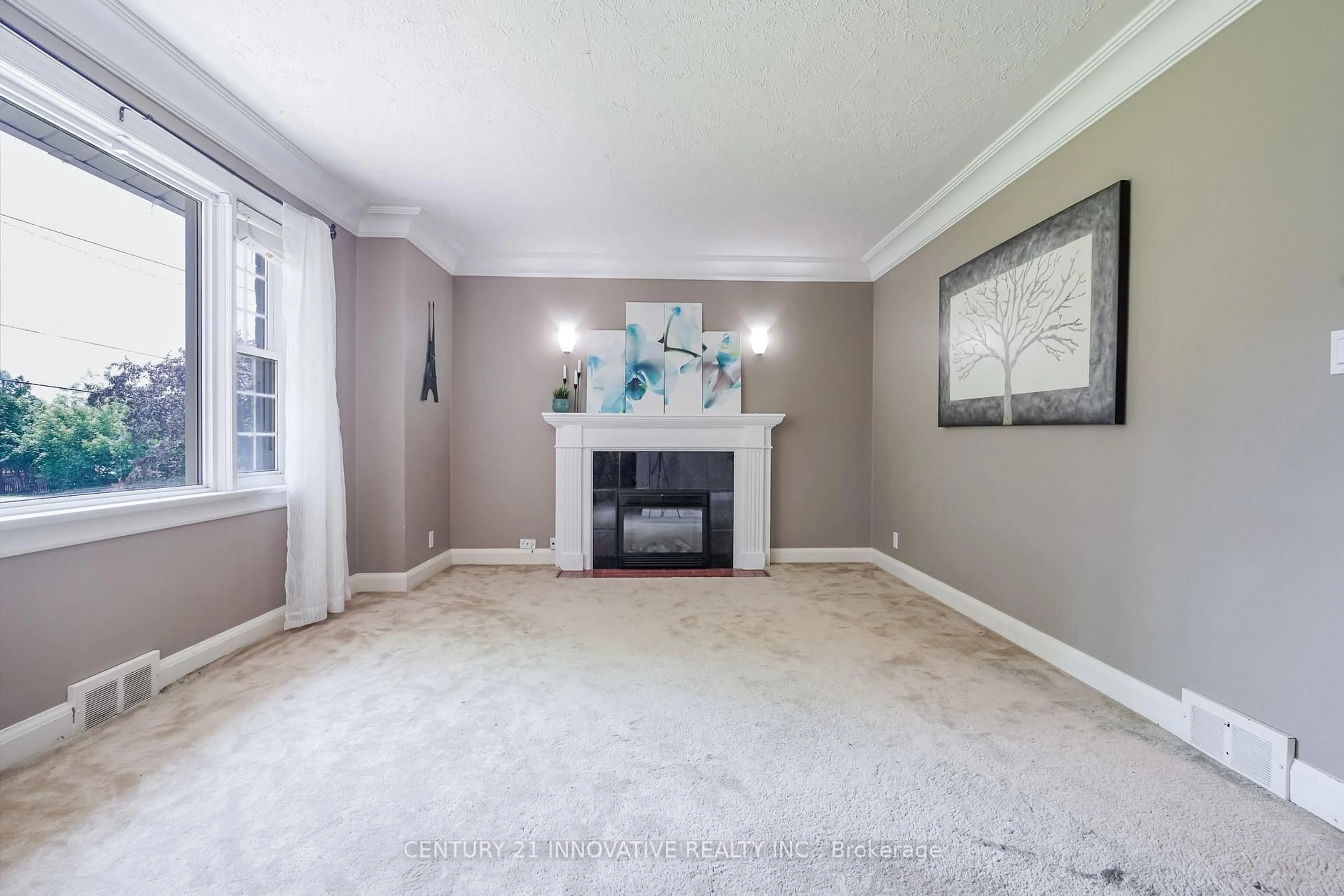 Living room with furniture, carpet floor for 1052 King St, Oshawa Ontario L1H 1H5