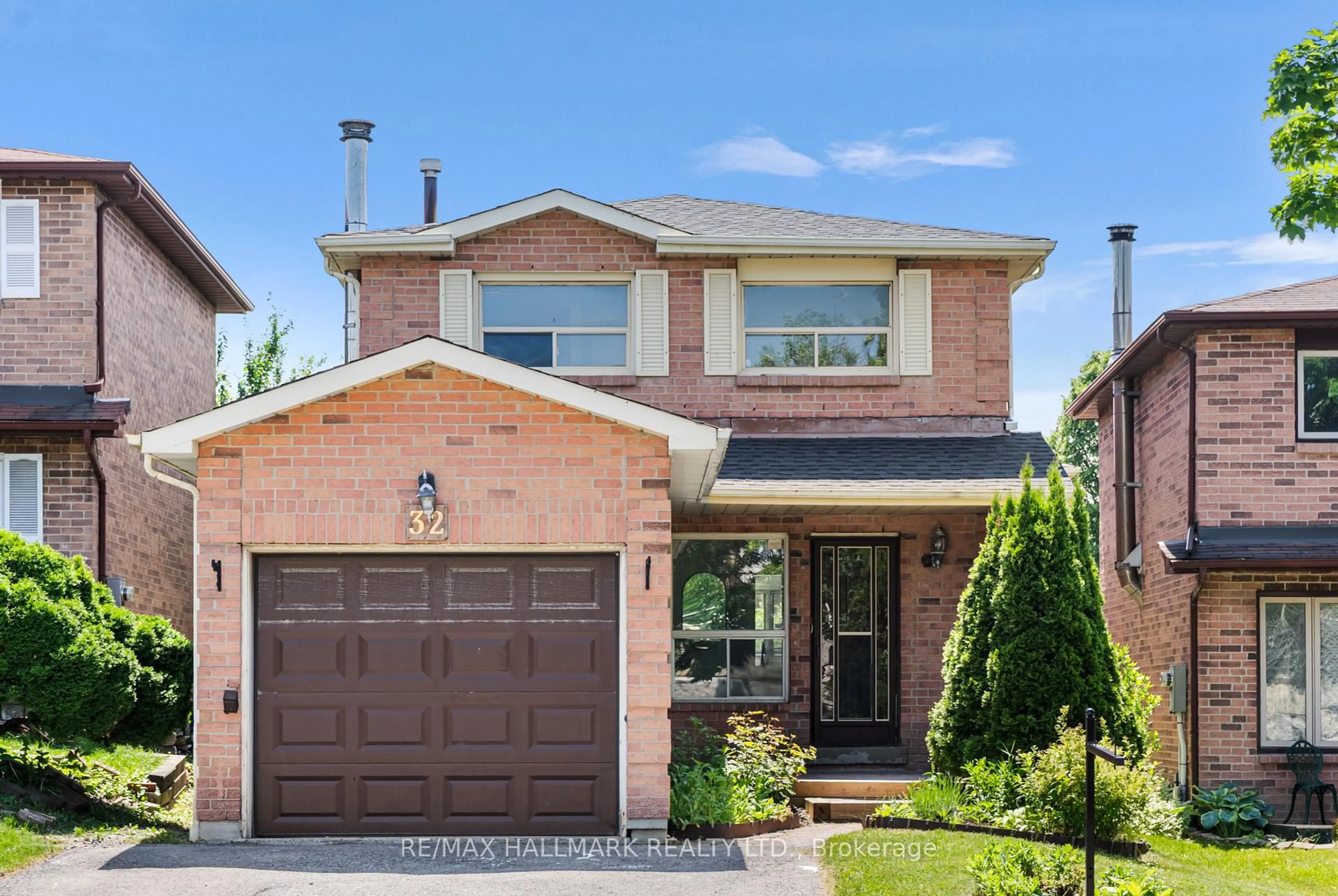 Home with brick exterior material, street for 32 Woodward Cres, Ajax Ontario L1S 5T4