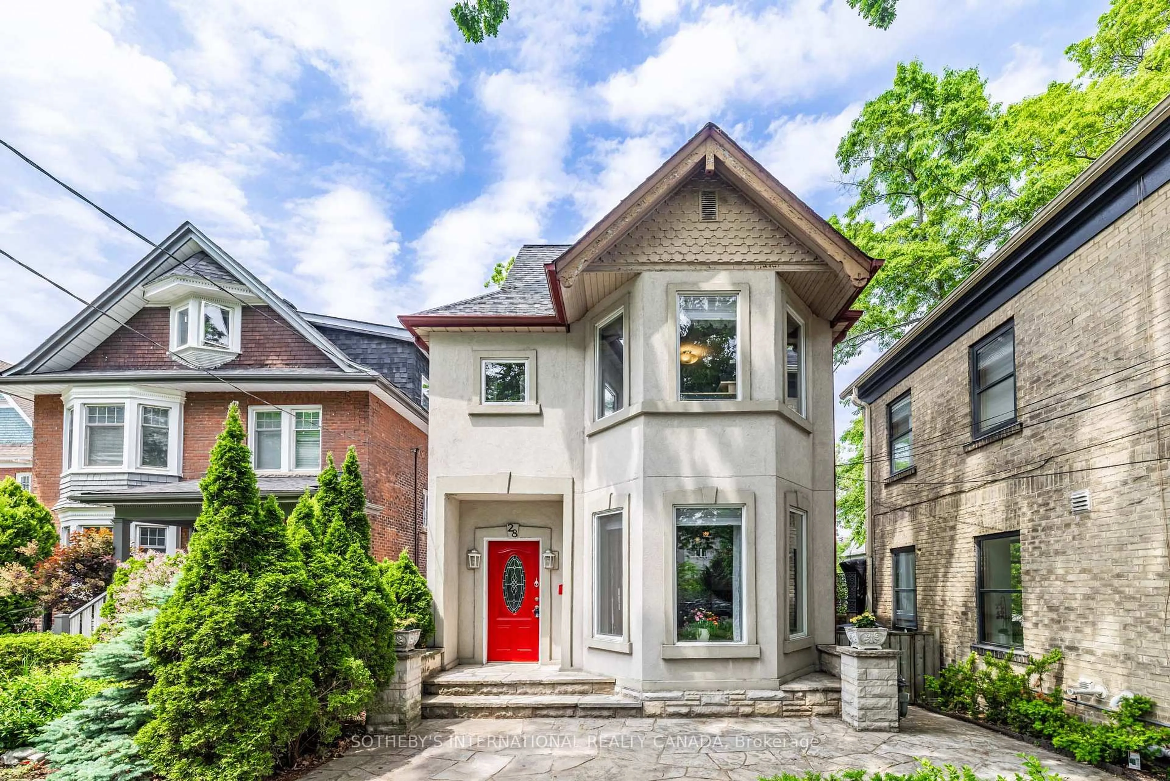 Home with brick exterior material, street for 28 Benlamond Ave, Toronto Ontario M4E 1Y9