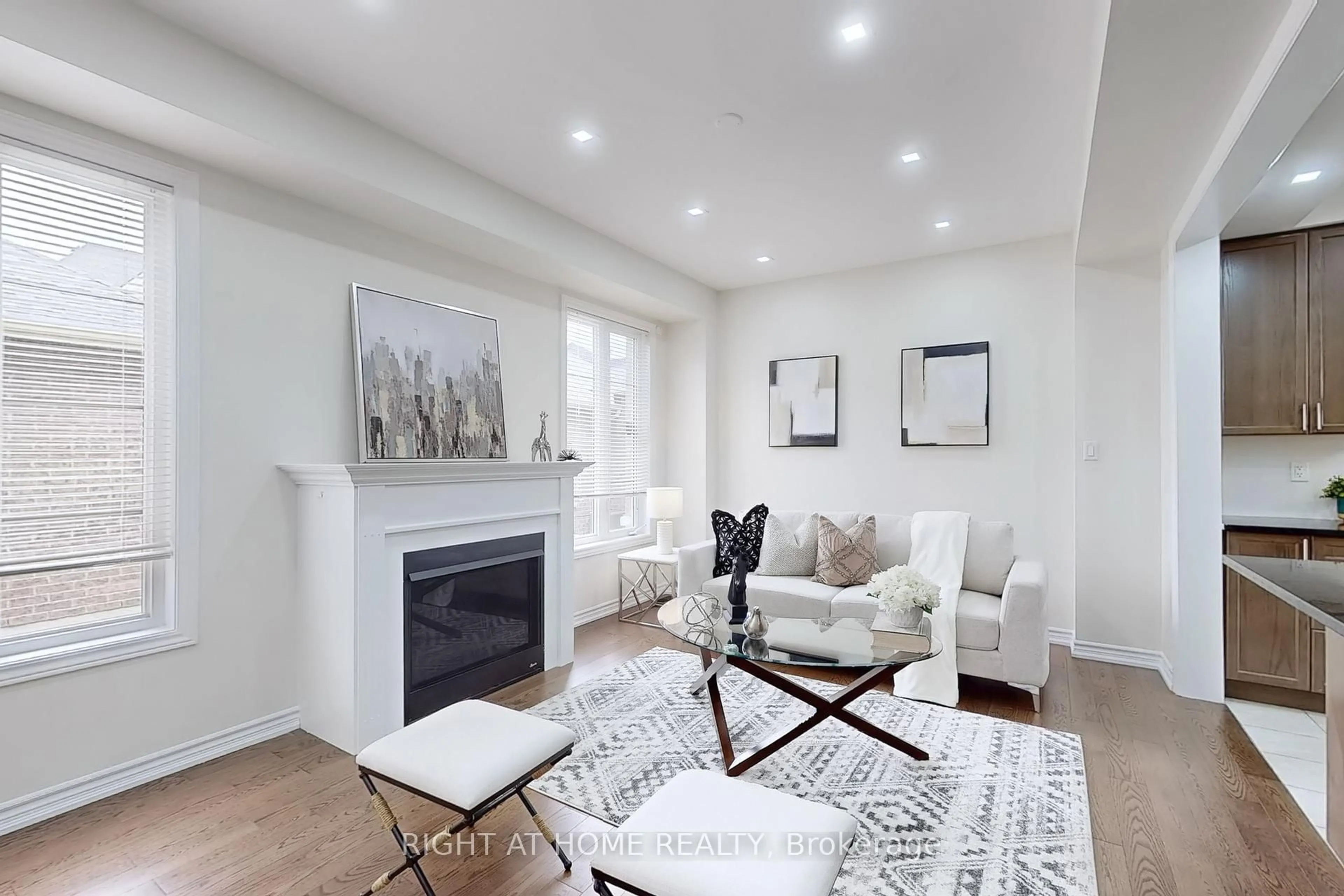Living room with furniture, wood/laminate floor for 1169 Church St, Ajax Ontario L1S 0M5