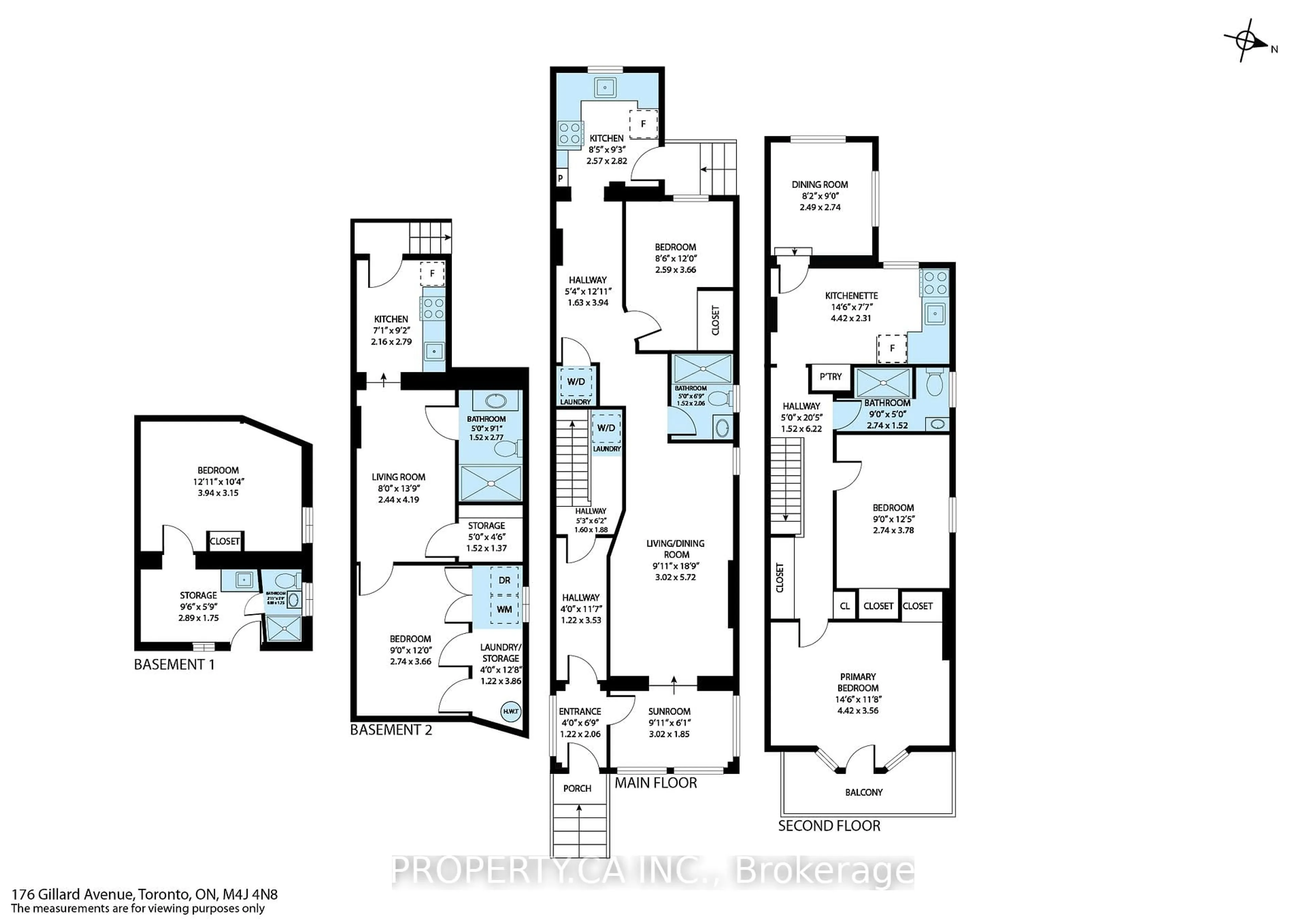 Floor plan for 176 Gillard Ave, Toronto Ontario M4J 4N8