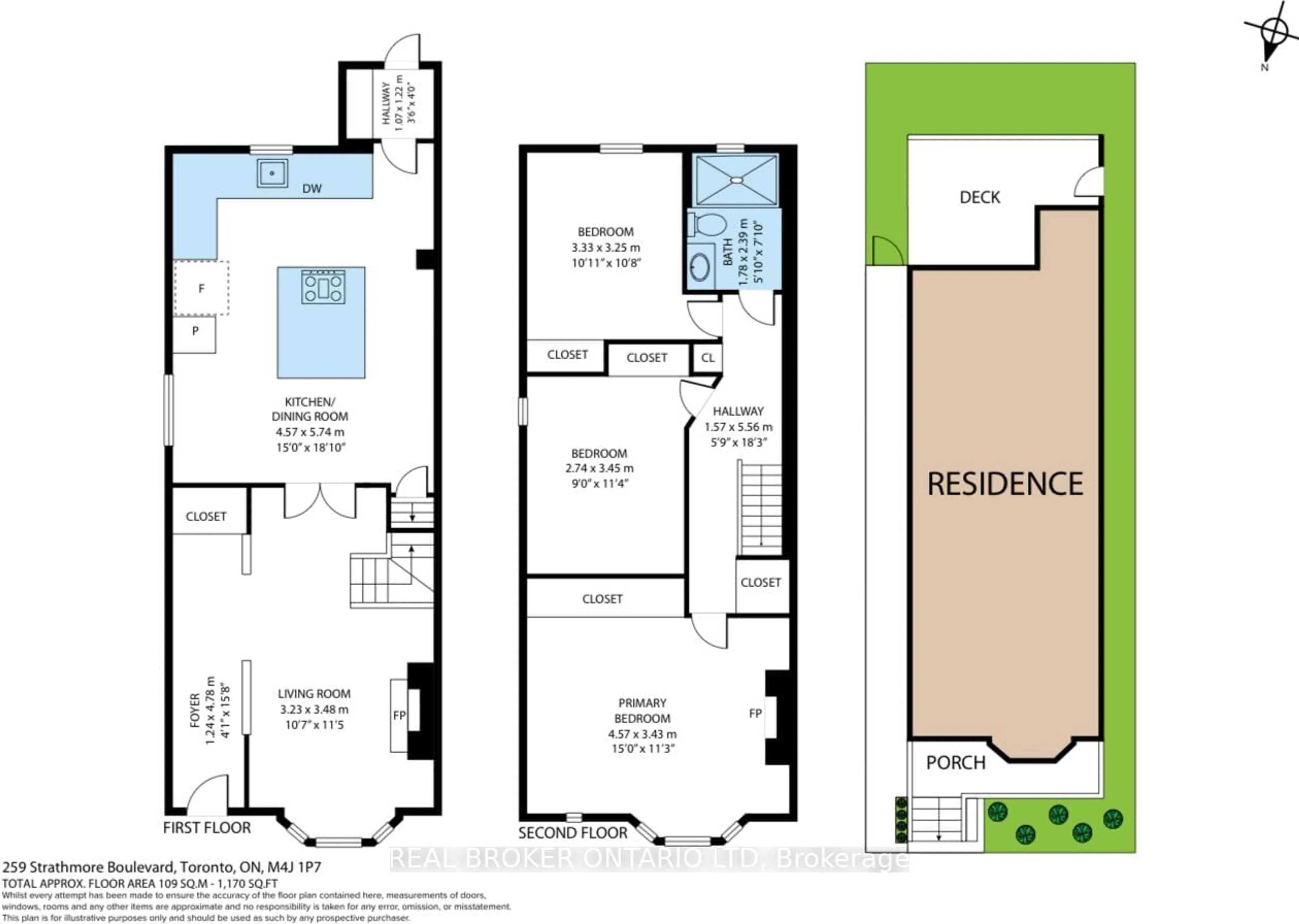Floor plan for 259 Strathmore Blvd, Toronto Ontario M4J 1P7