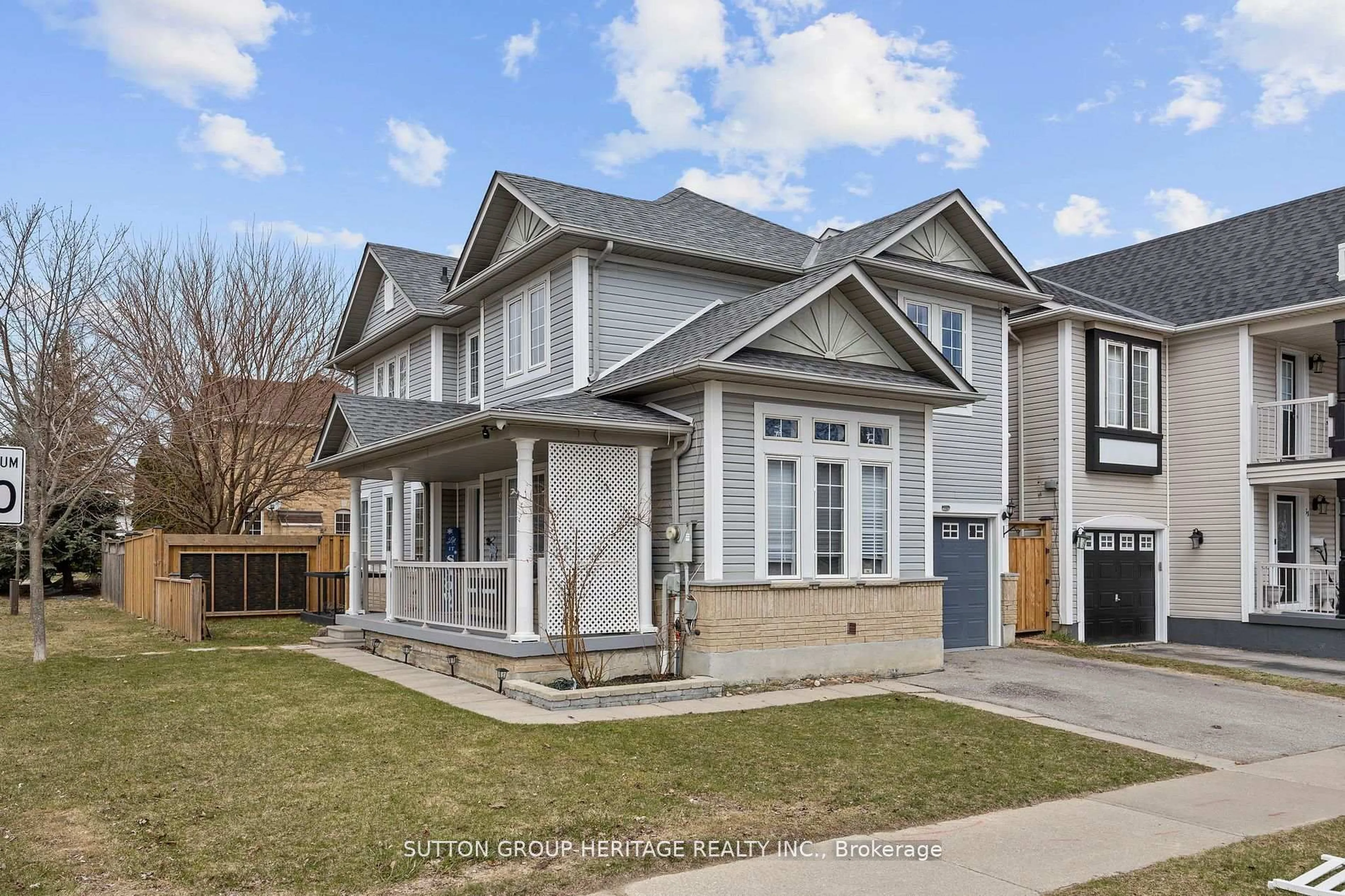 Home with vinyl exterior material, street for 17 Hirons Dr, Ajax Ontario L1S 7N4
