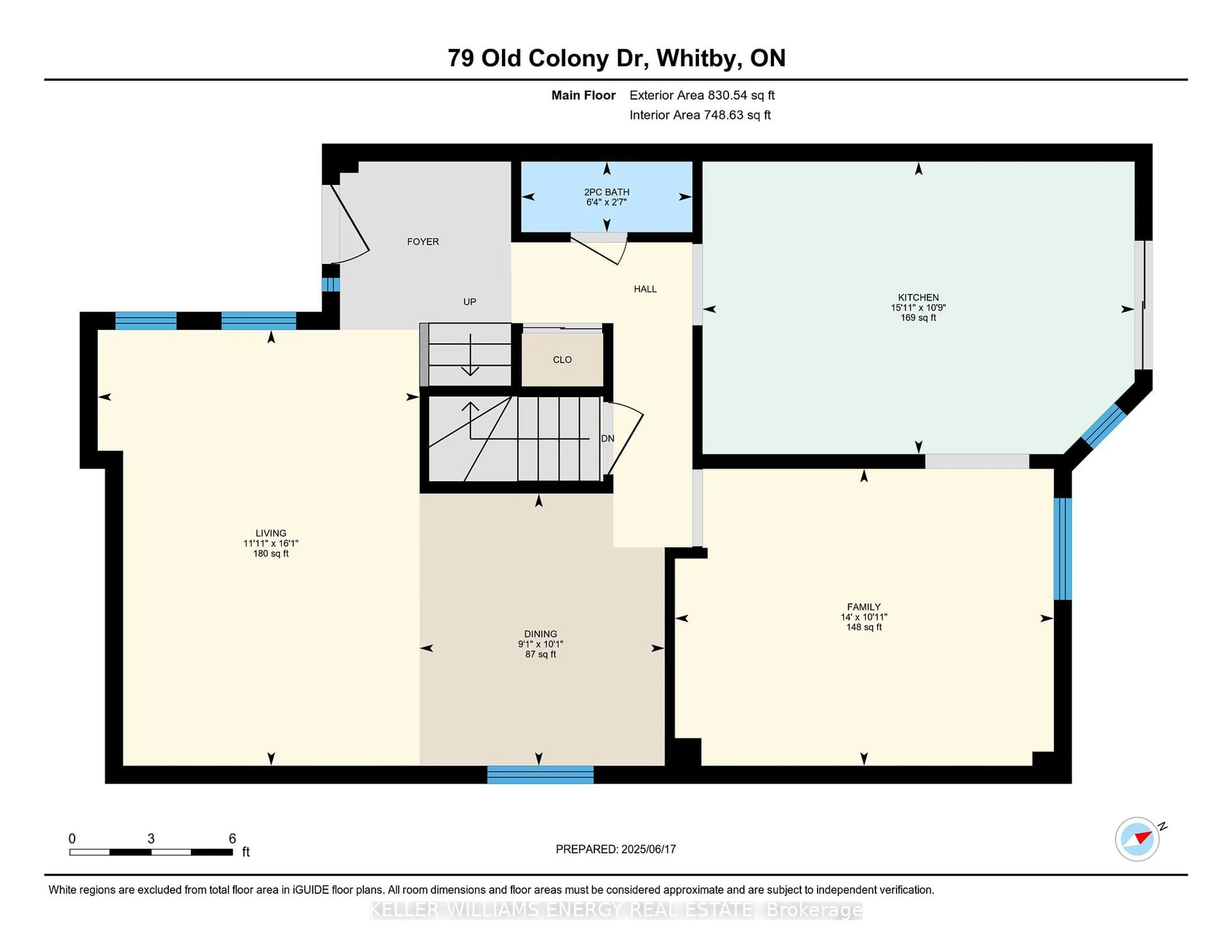 Floor plan for 79 Old Colony Dr, Whitby Ontario L1R 2A4