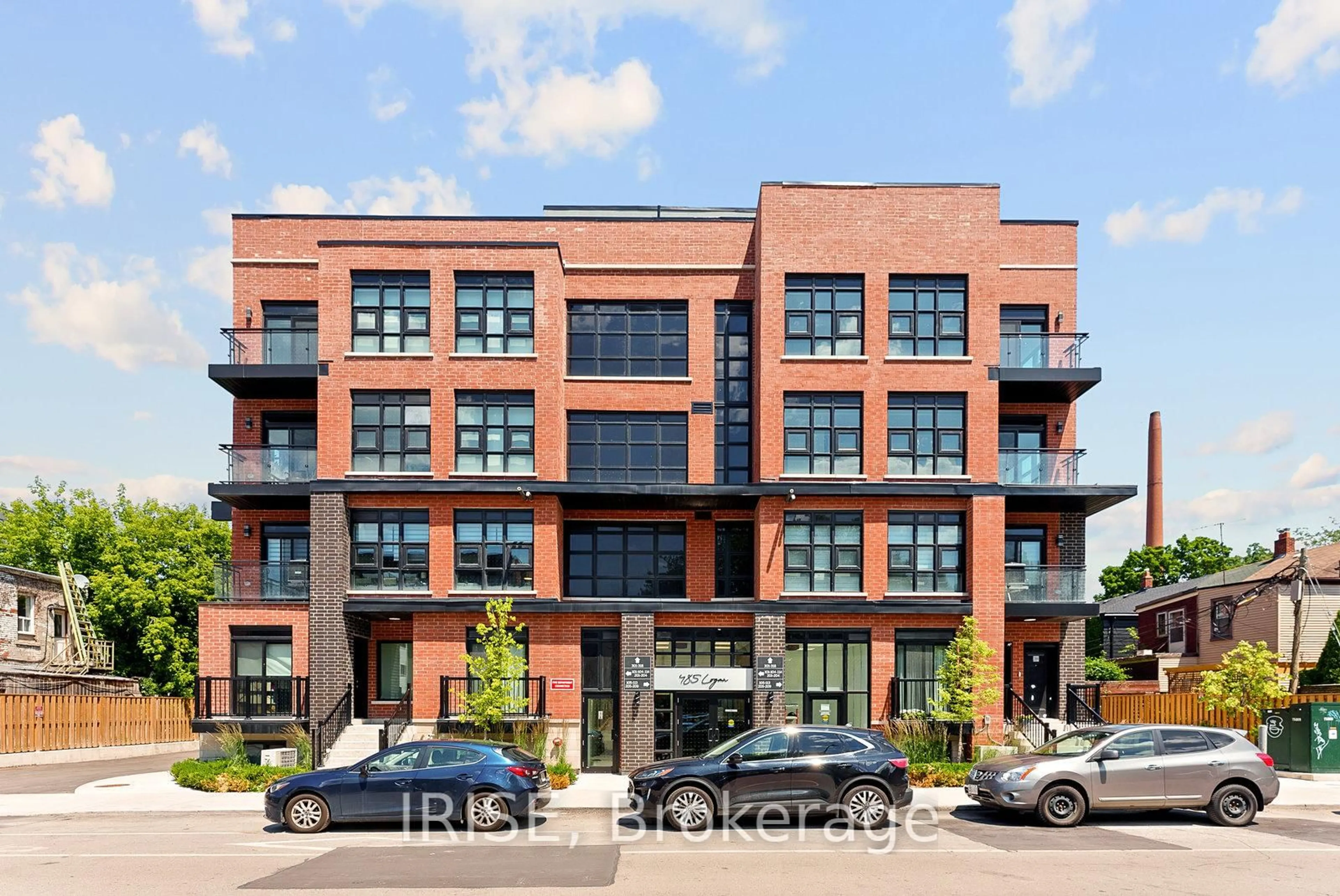 Home with brick exterior material, street for 485 Logan Ave #202, Toronto Ontario M4M 2P5