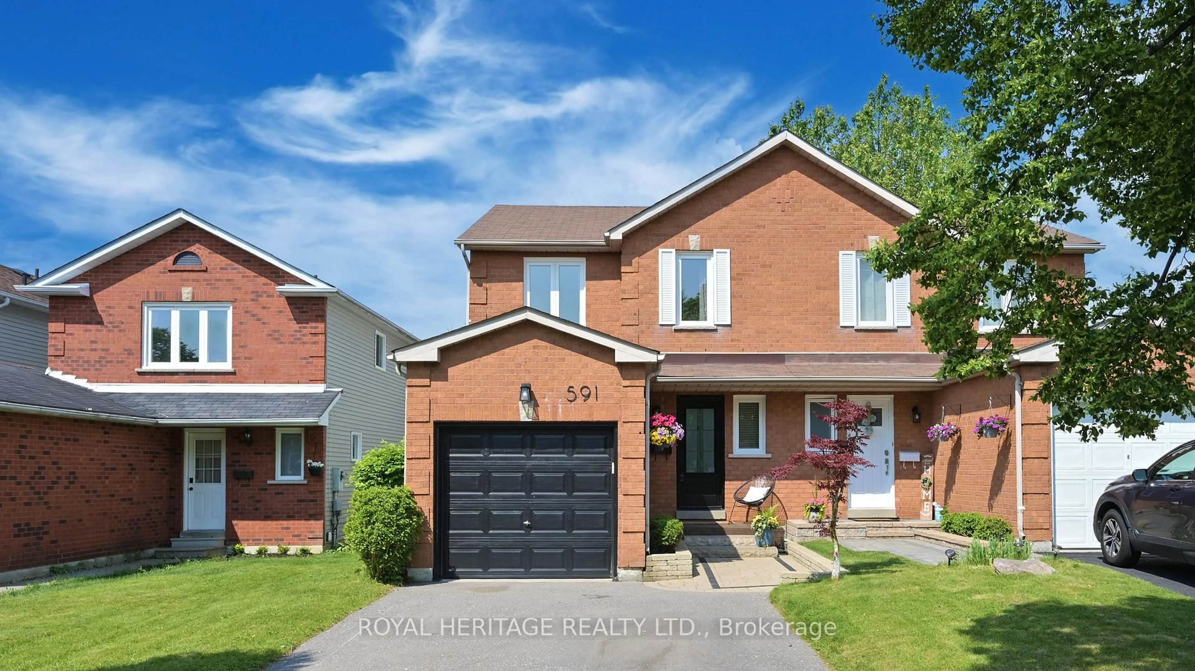 Home with brick exterior material, street for 591 Cobblehill Dr, Oshawa Ontario L1K 1Y6