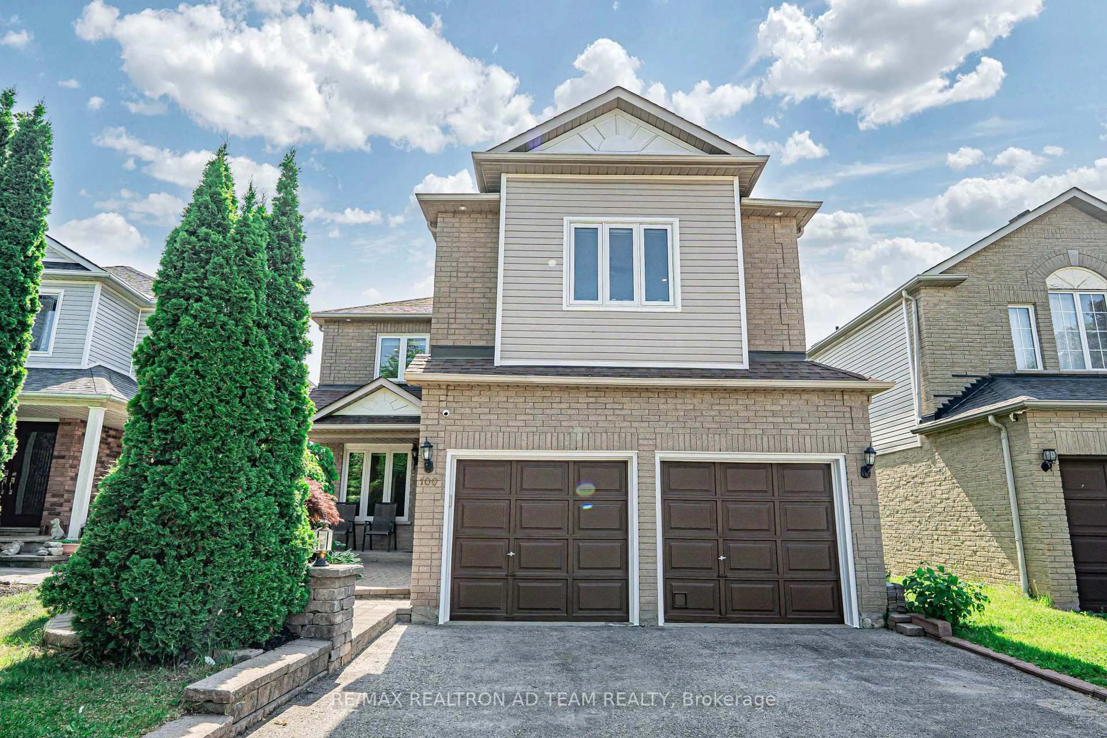 Home with brick exterior material, street for 100 Hibbard Dr, Ajax Ontario L1Z 1J8