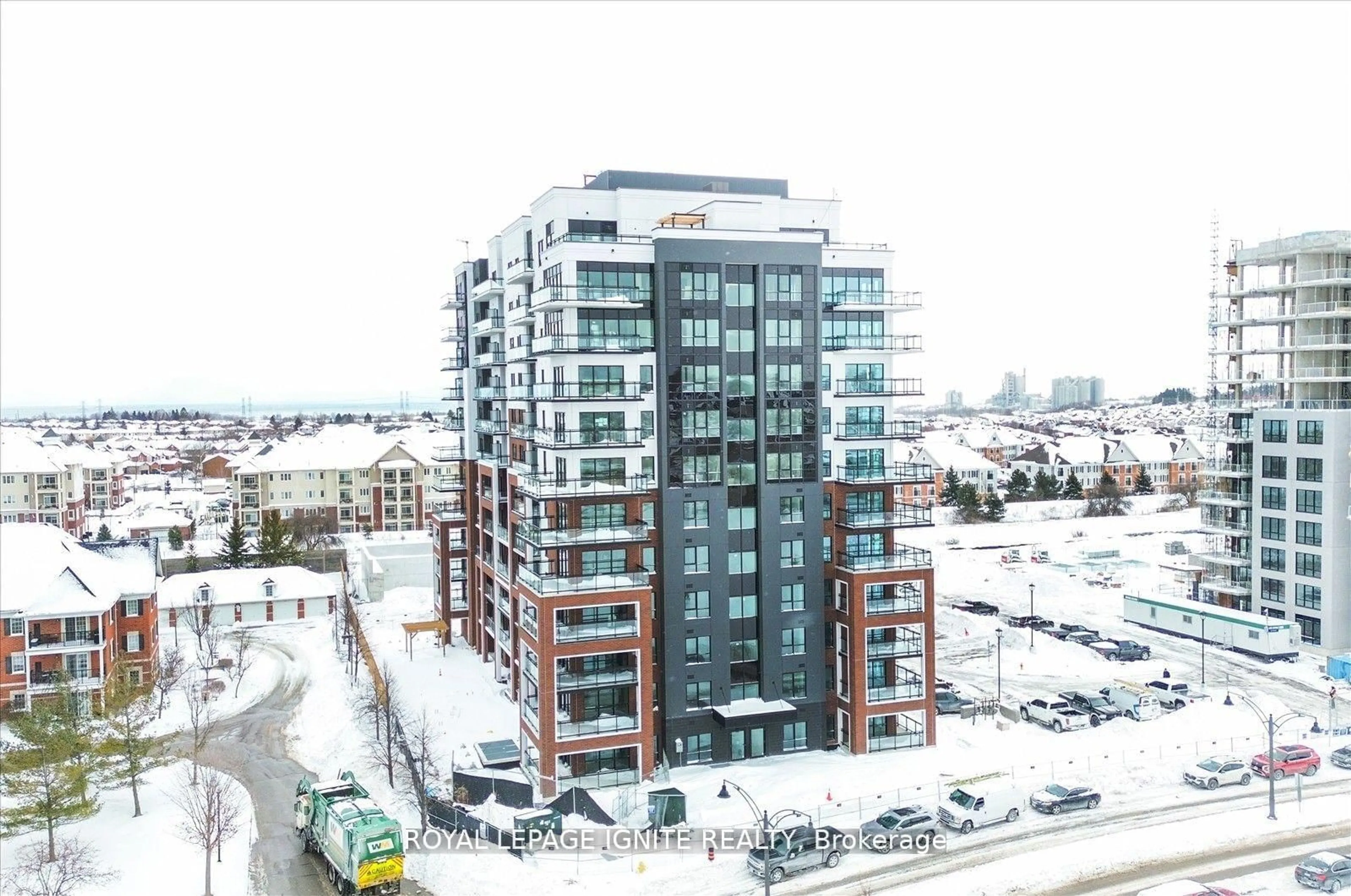 A pic from outside/outdoor area/front of a property/back of a property/a pic from drone, building for 55 Clarington Blvd #1204, Clarington Ontario L1C 7J4