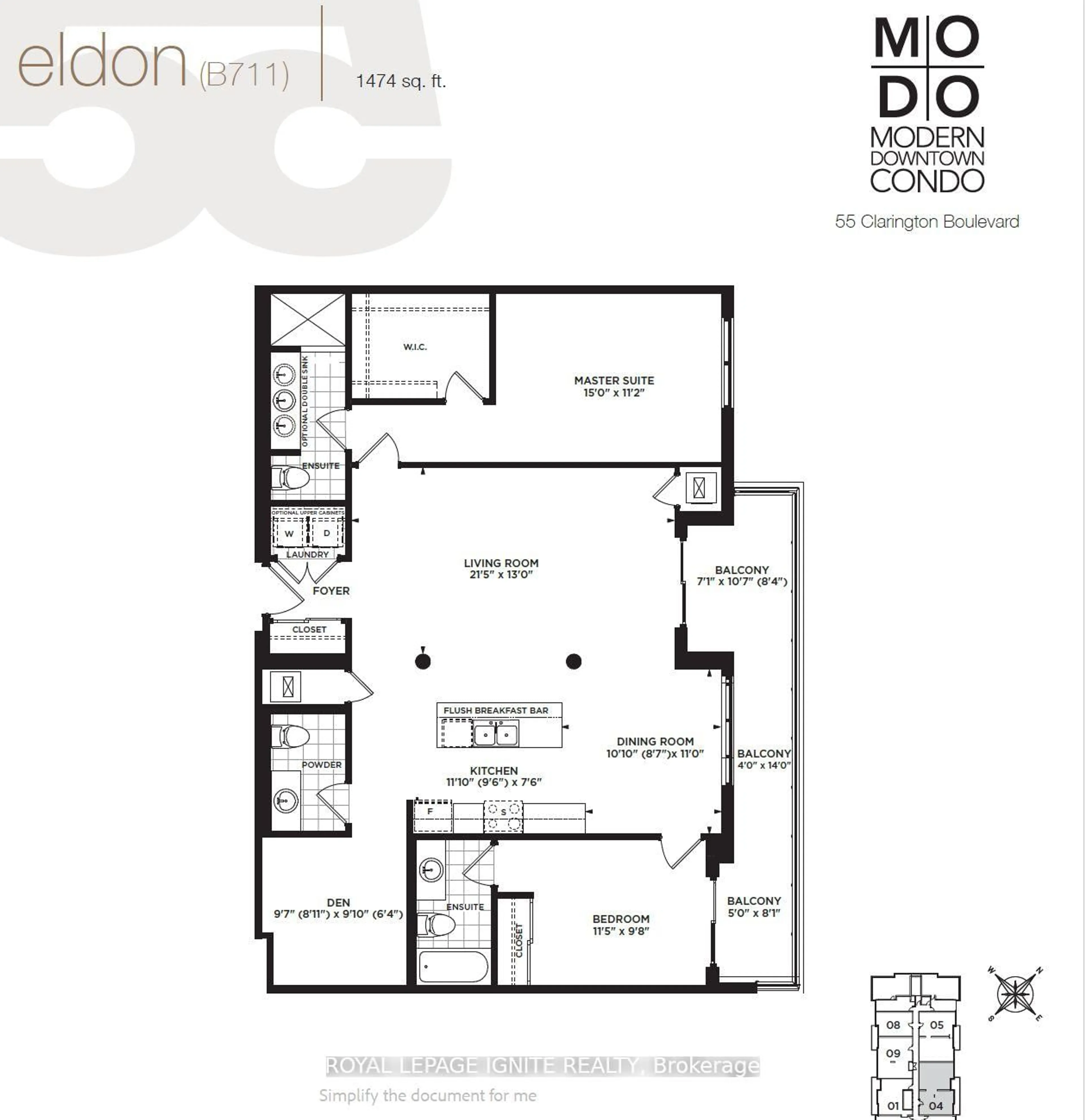 Floor plan for 55 Clarington Blvd #1204, Clarington Ontario L1C 7J4