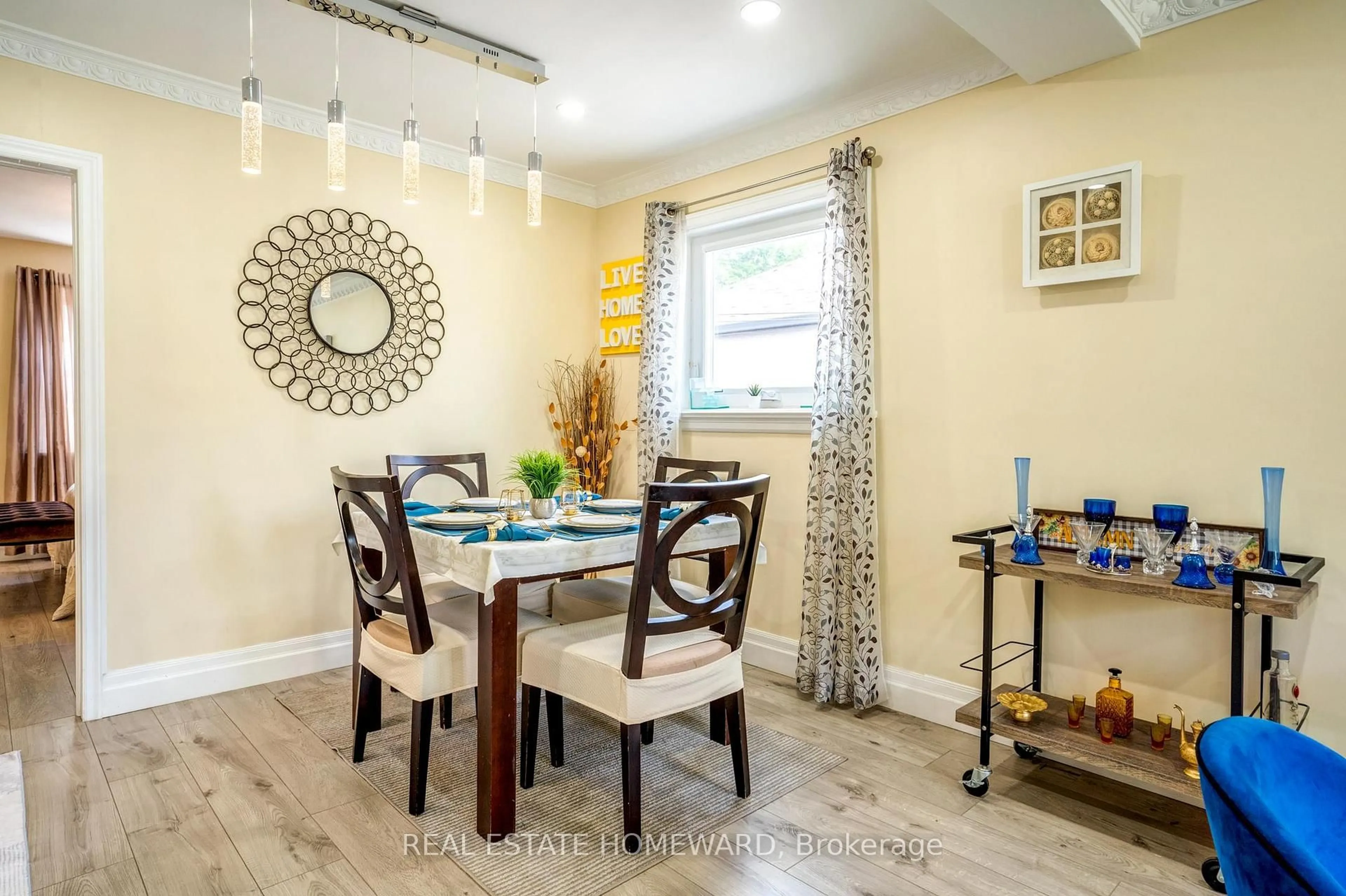 Dining room, wood/laminate floor for 39 Galbraith Ave, Toronto Ontario M4B 2B6