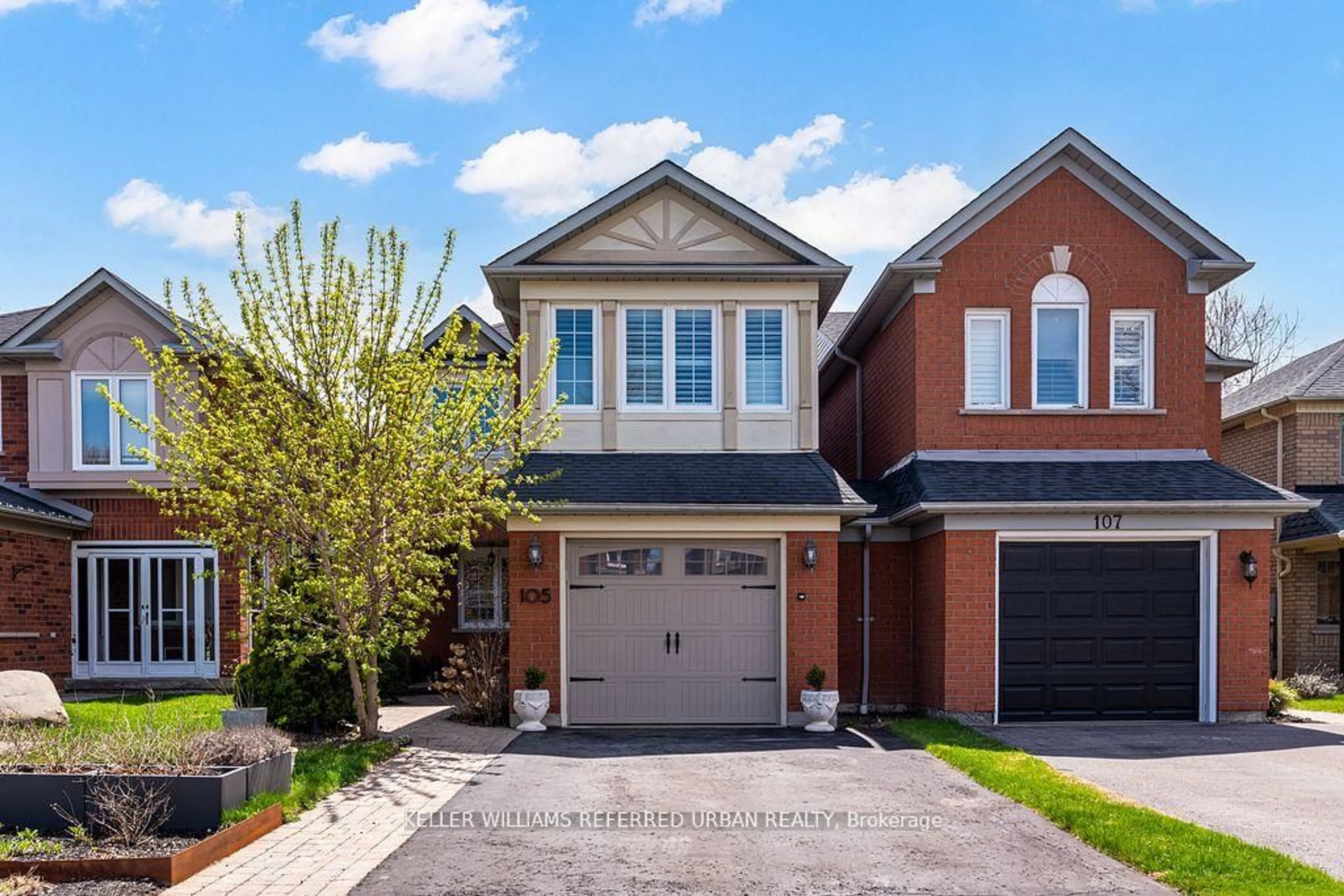 Home with brick exterior material, street for 105 White Pine Cres, Pickering Ontario L1V 6S3