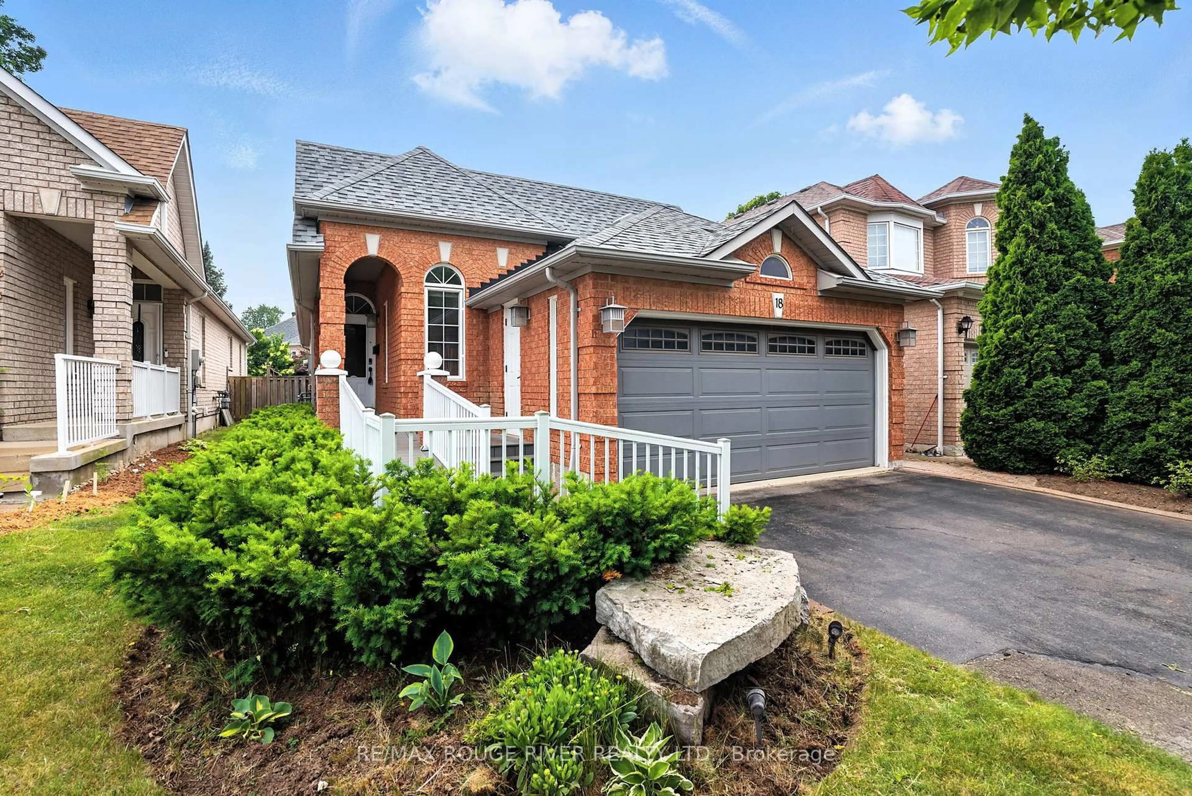 Home with brick exterior material, street for 18 Berkshire Crt, Whitby Ontario L1R 2S4
