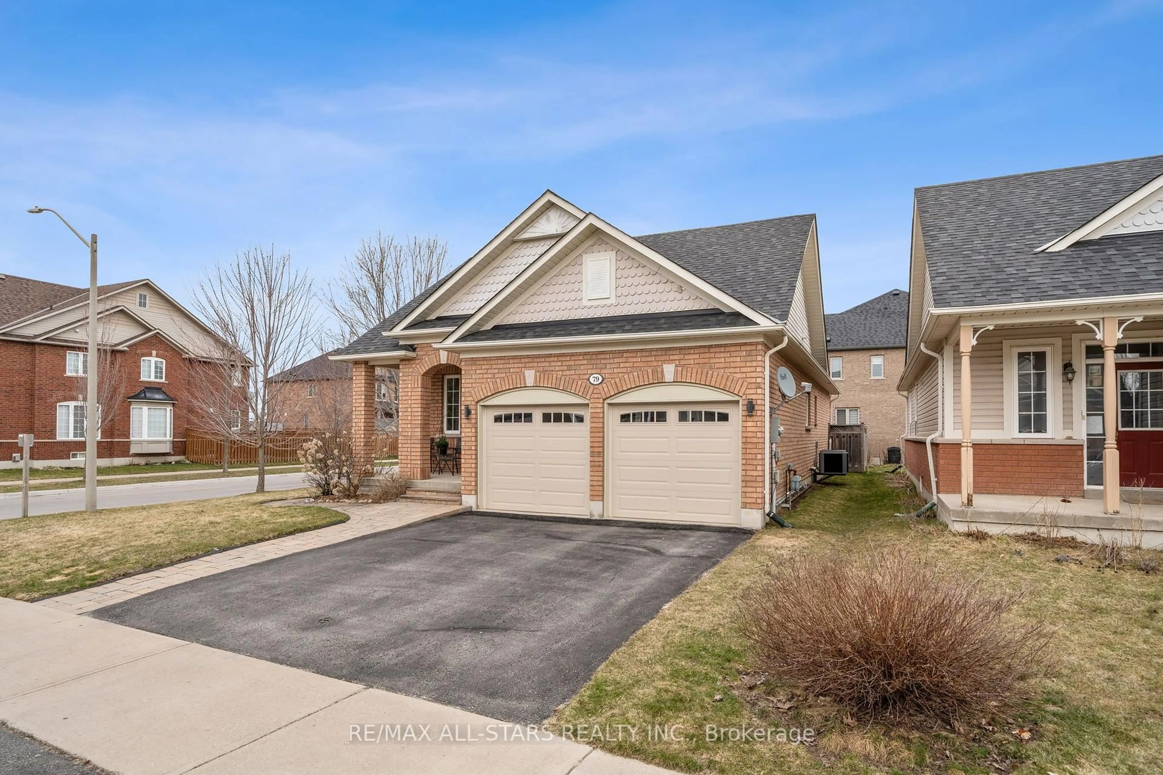 Home with brick exterior material, street for 79 Sherrington Dr, Scugog Ontario L9L 2E7