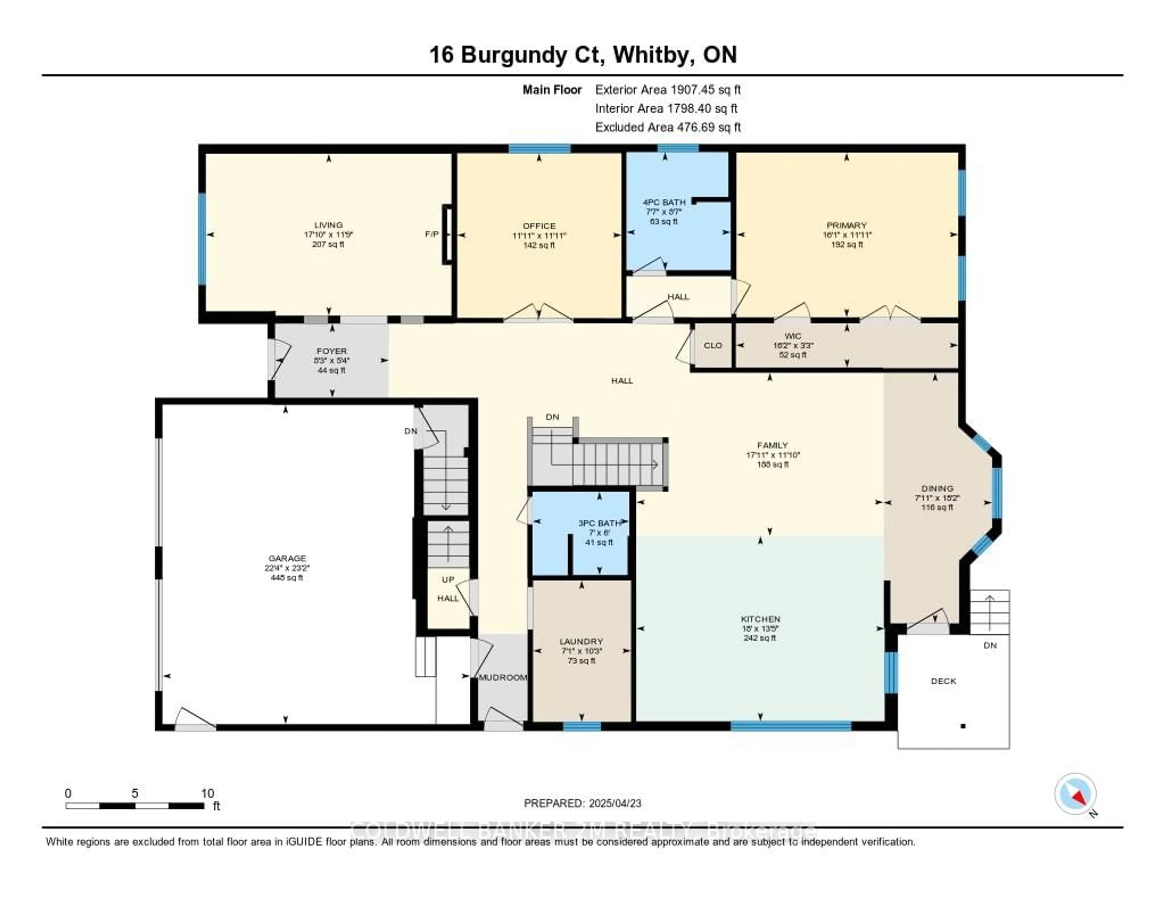 Floor plan for 16 Burgundy Crt, Whitby Ontario L1R 3H7