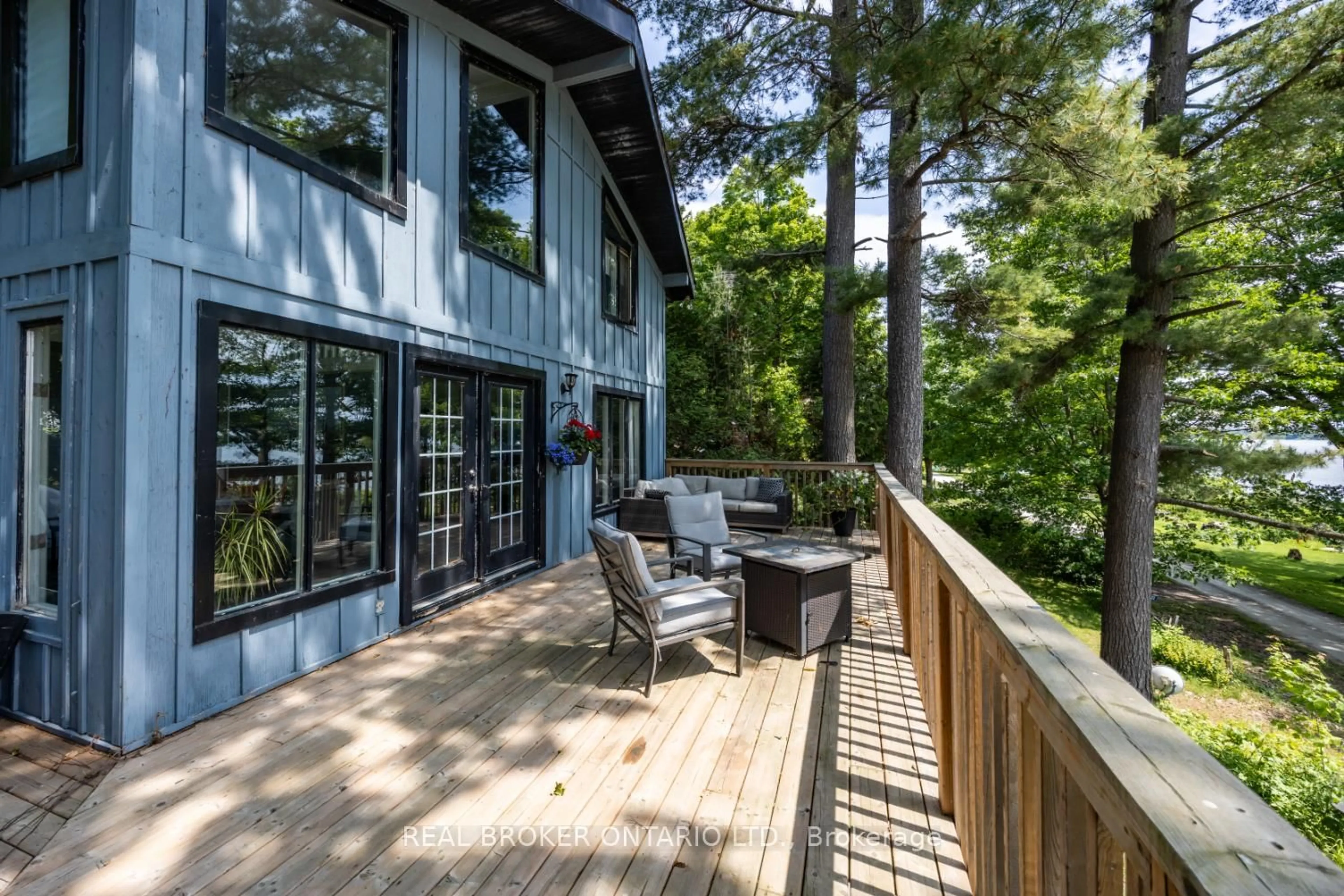 Patio, forest/trees view for 126 Pine Point Lane, Scugog Ontario L9L 1B4