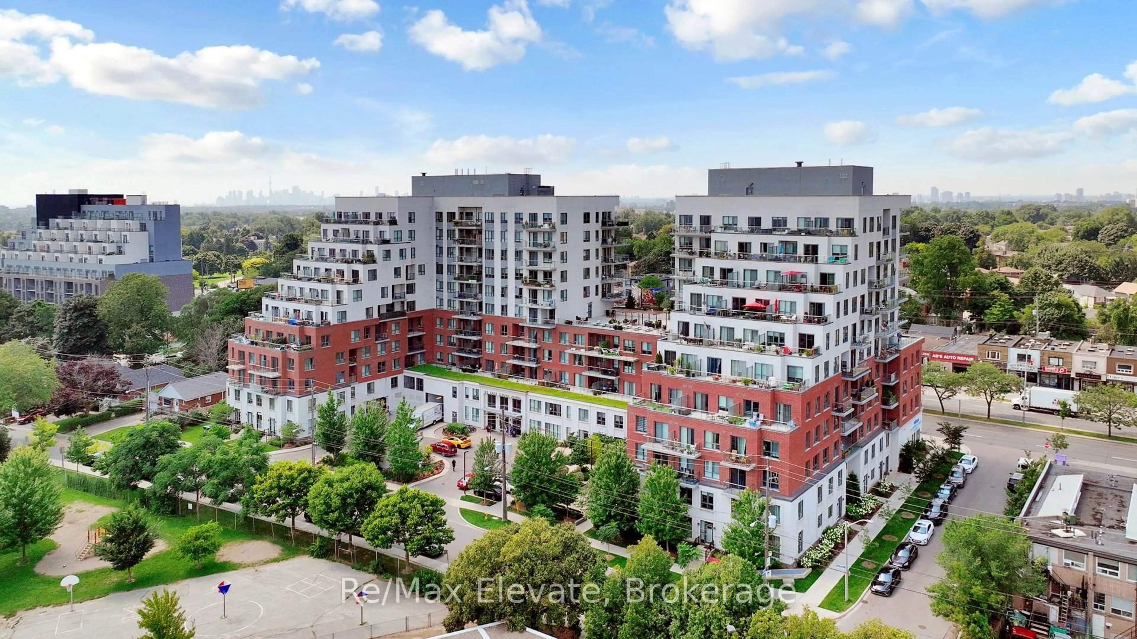 A pic from outside/outdoor area/front of a property/back of a property/a pic from drone, city buildings view from balcony for 22 East Haven Dr #310, Toronto Ontario M1N 1M2