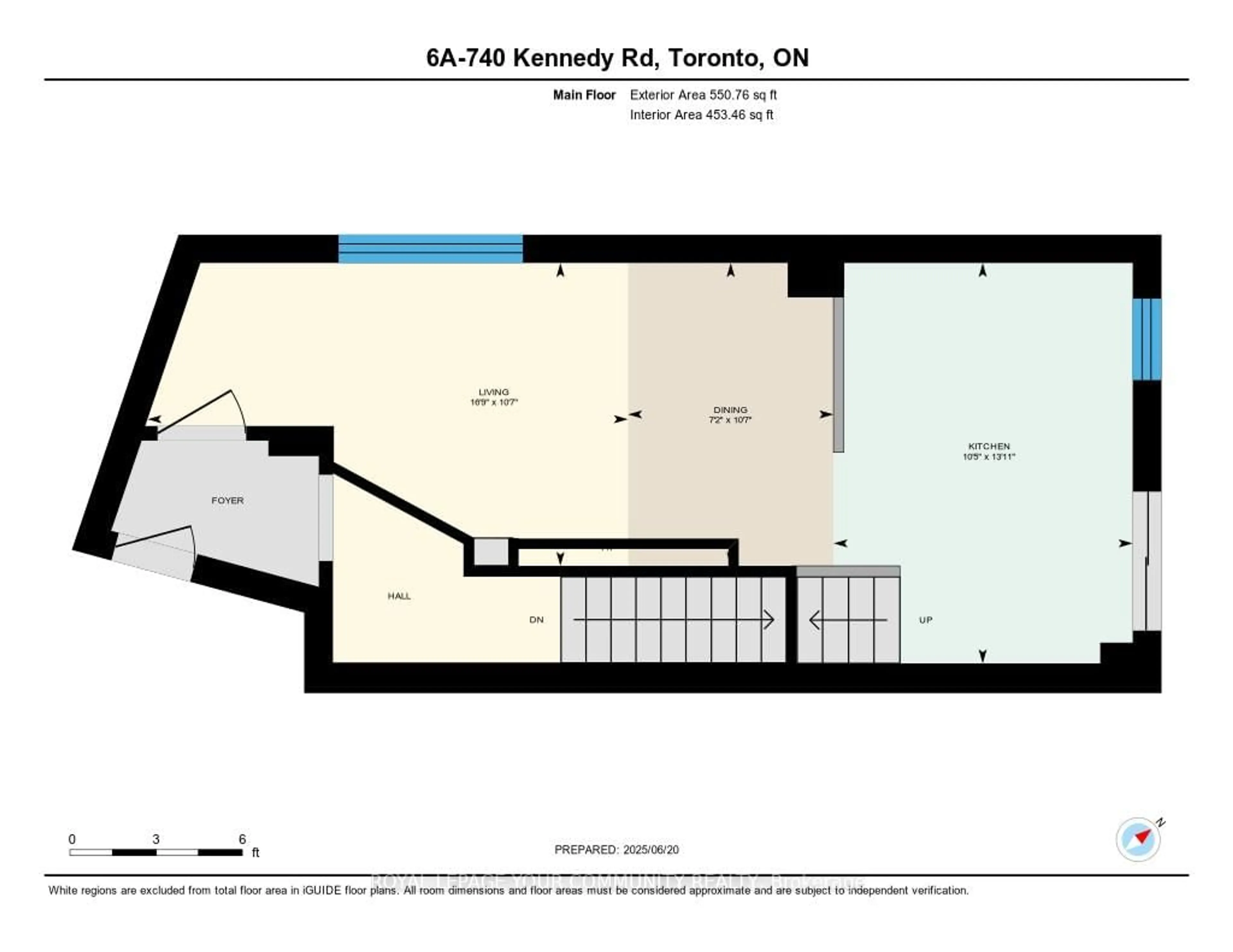 Floor plan for 740 Kennedy Rd #6A, Toronto Ontario M1K 2C5