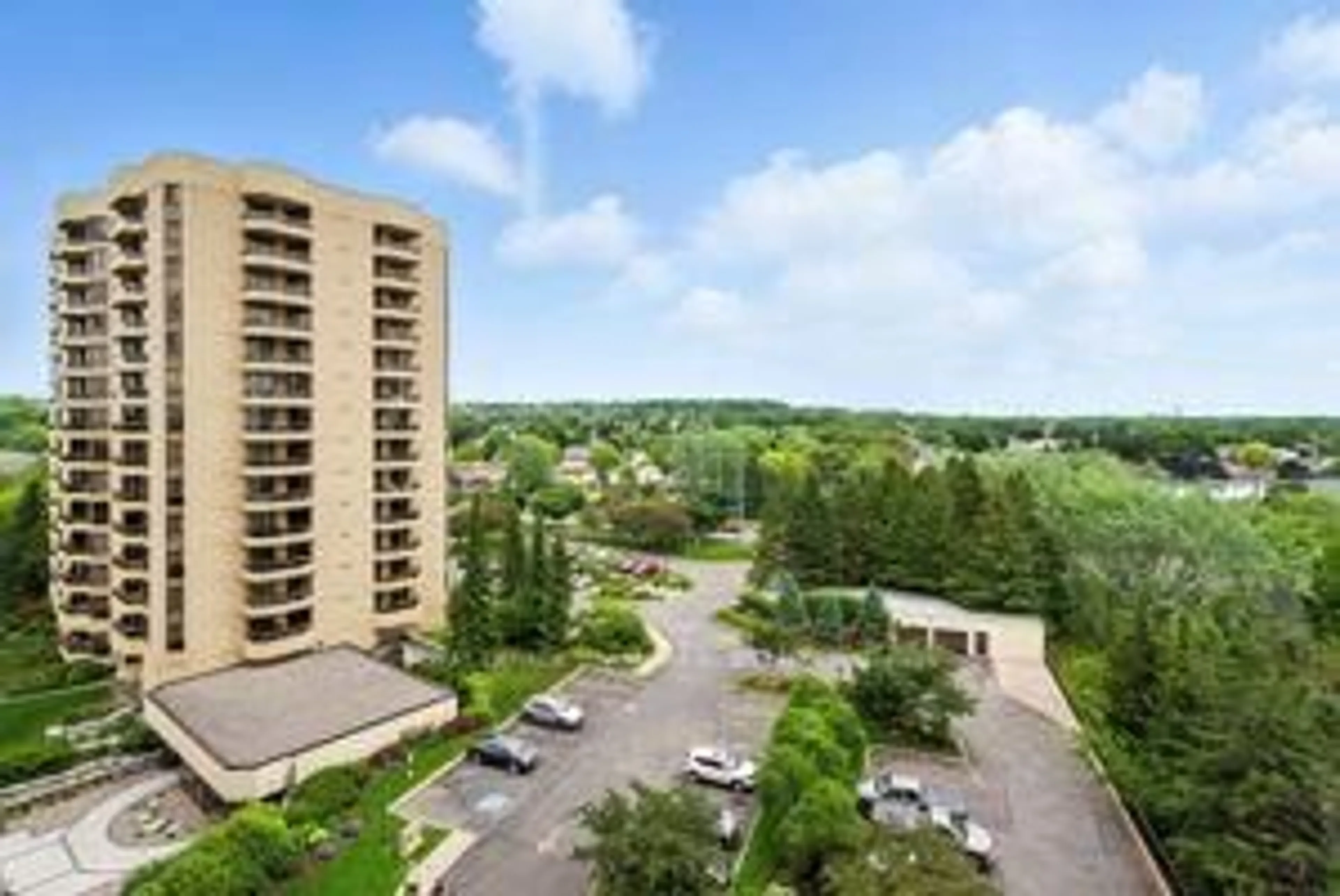 A pic from outside/outdoor area/front of a property/back of a property/a pic from drone, city buildings view from balcony for 700 Wilson Rd #804, Oshawa Ontario L1G 7T5
