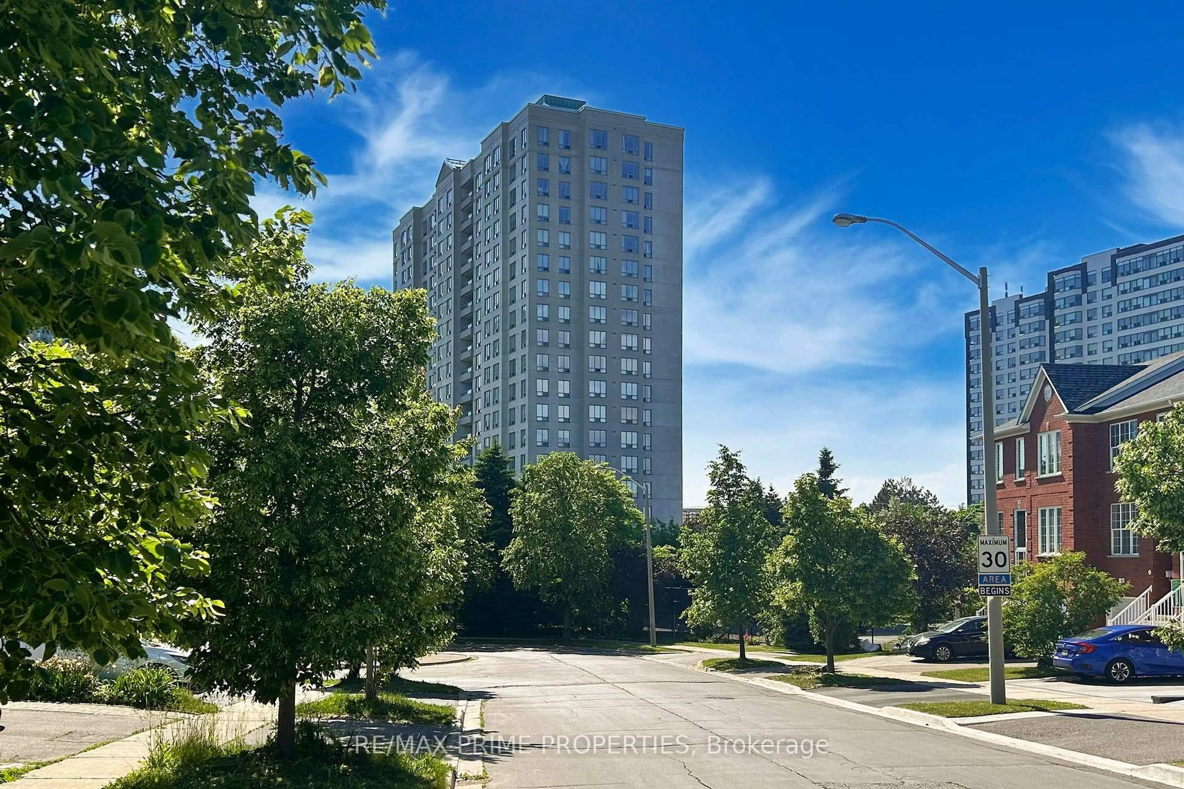 A pic from outside/outdoor area/front of a property/back of a property/a pic from drone, unknown for 5039 Finch Ave #705, Toronto Ontario M1S 5L6