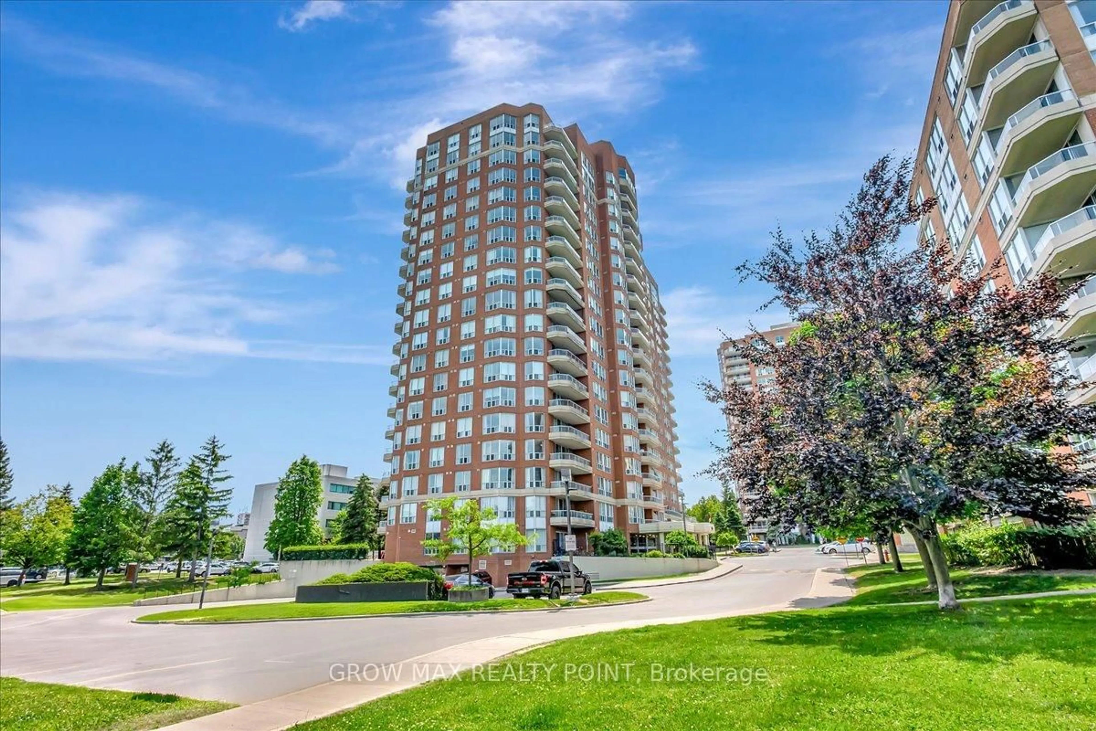 A pic from outside/outdoor area/front of a property/back of a property/a pic from drone, building for 410 Mclevin Ave #602, Toronto Ontario M1B 5J5
