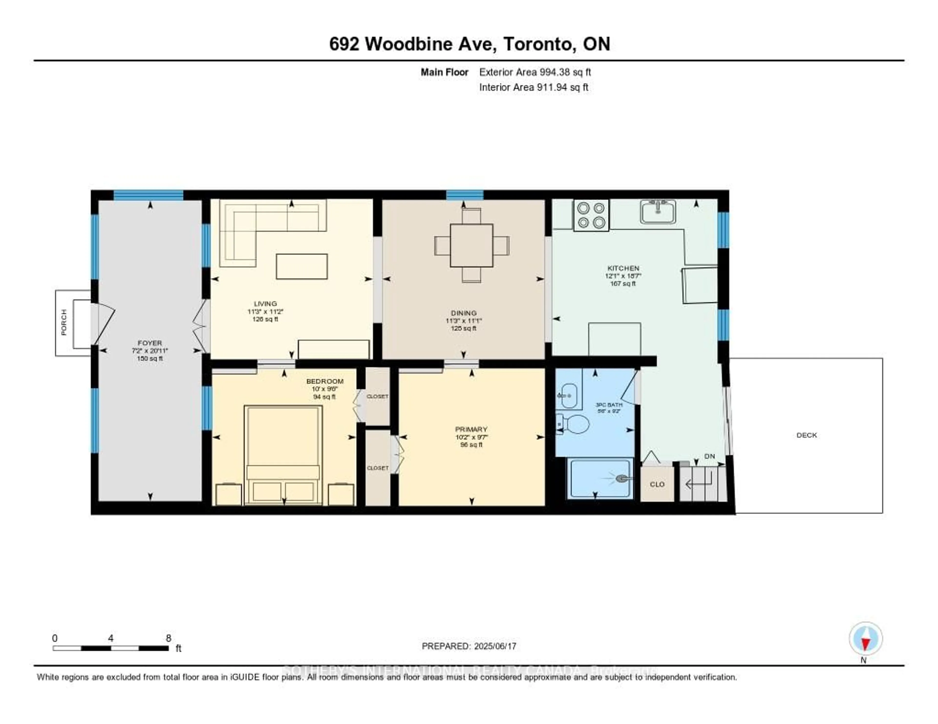 Floor plan for 692 Woodbine Ave, Toronto Ontario M4E 2J1