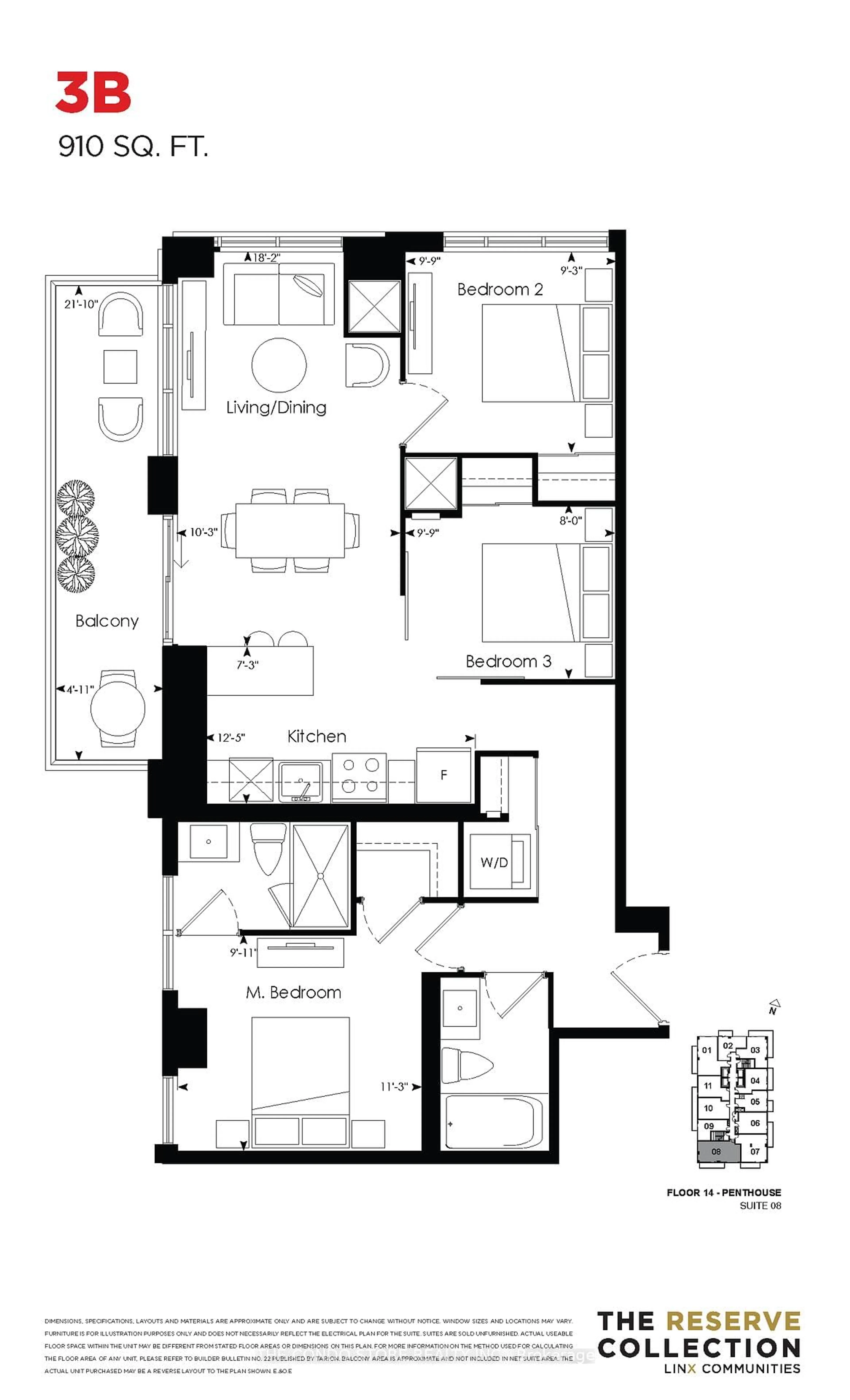 Floor plan for 286 MAIN St #1408, Toronto Ontario M4C 4X4