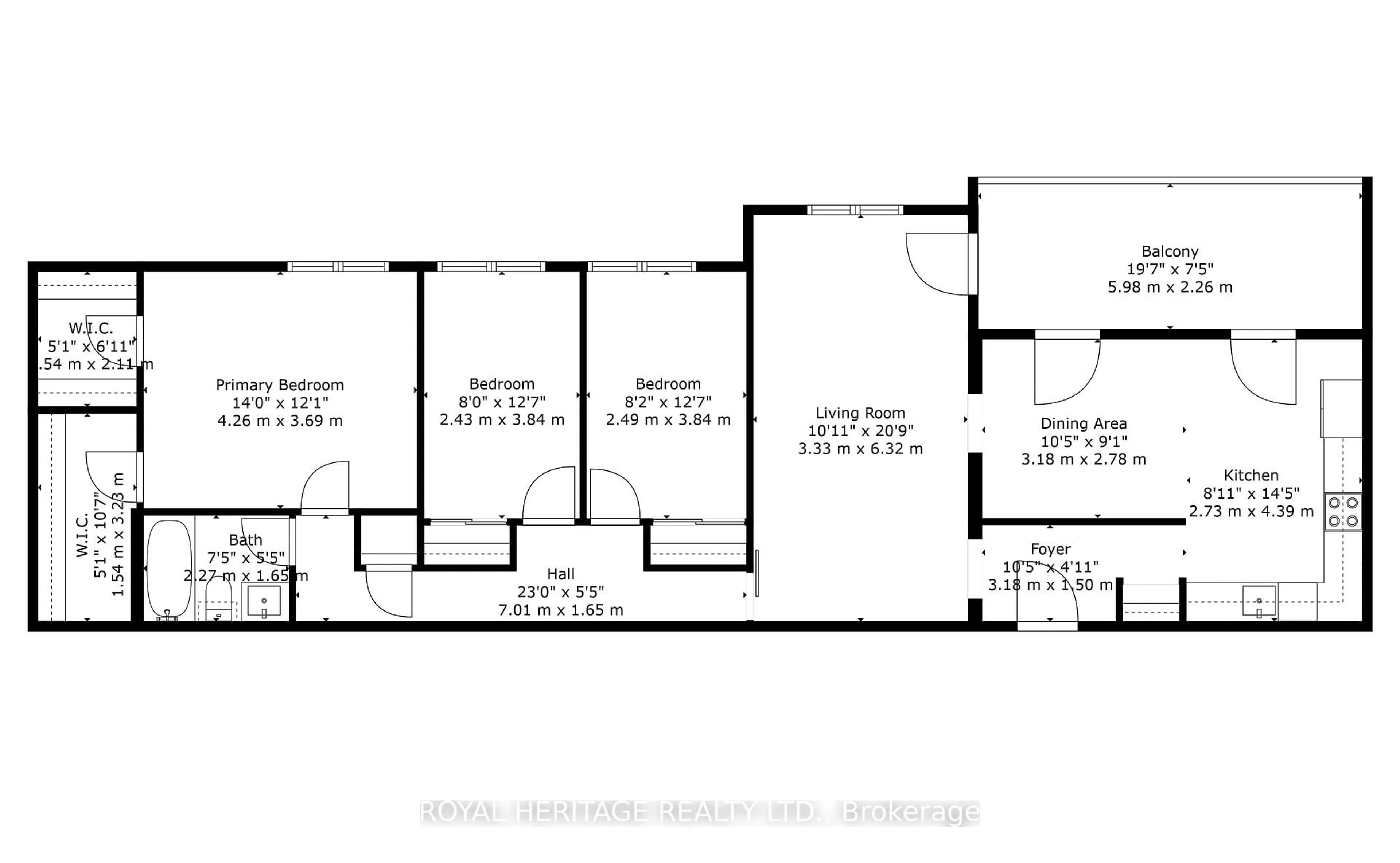 Floor plan for 580 Mary St #233, Whitby Ontario L1N 2R3