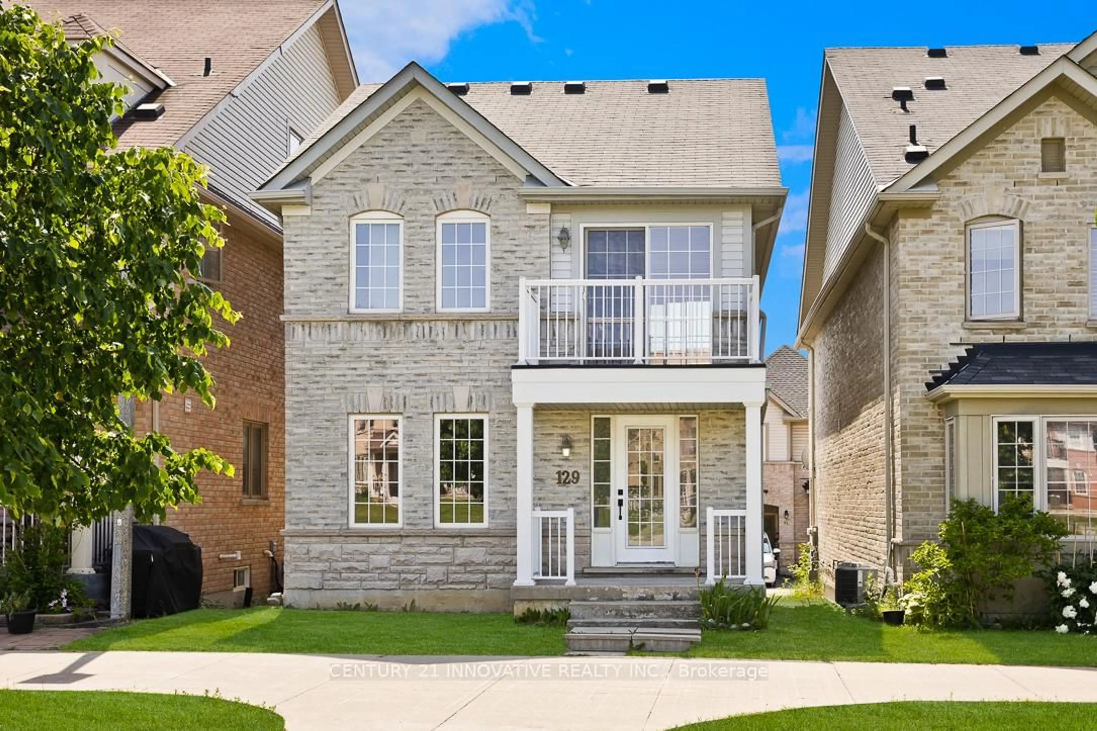 Home with brick exterior material, street for 129 Pullen Lane, Ajax Ontario L1Z 0K9