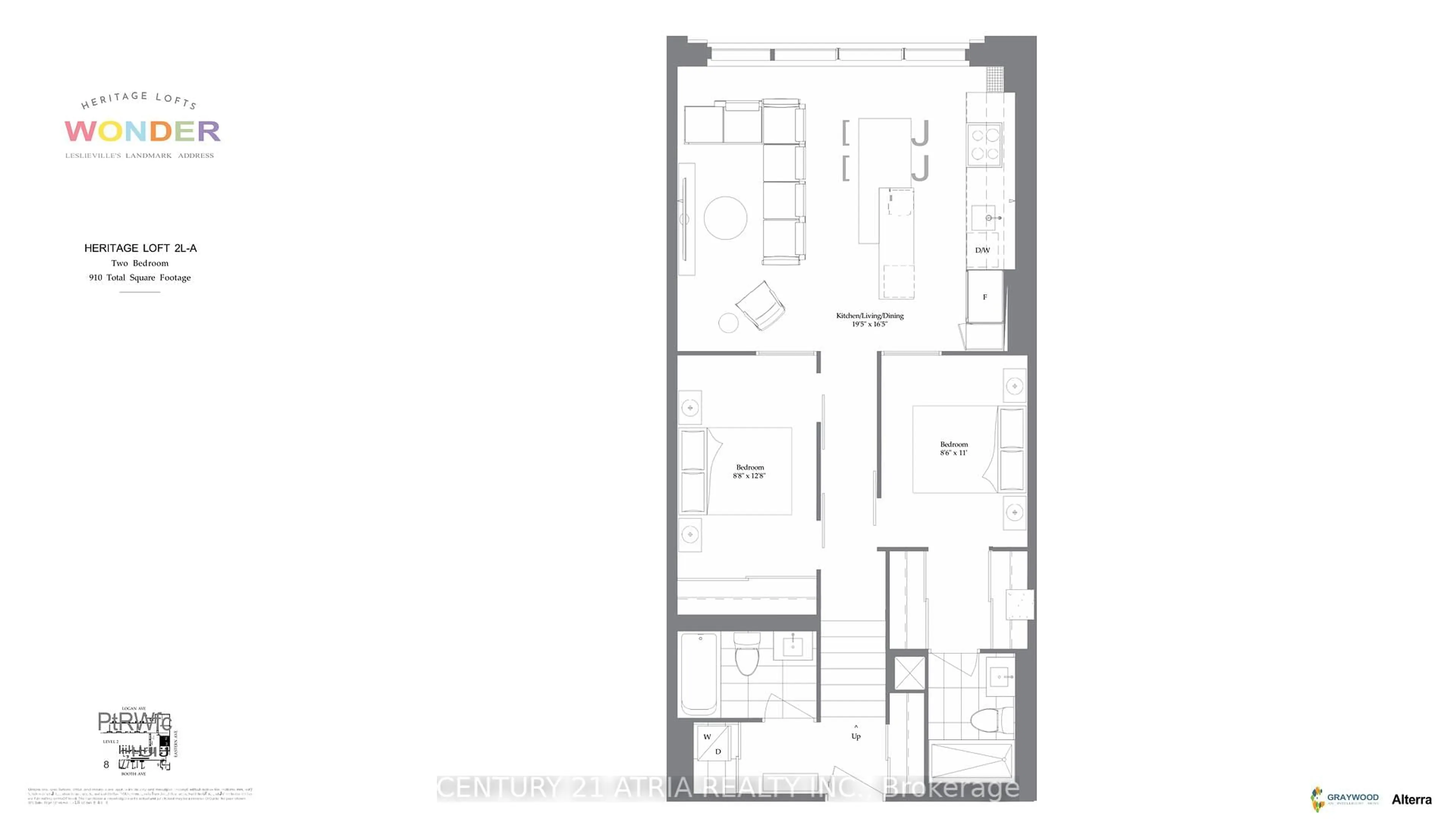 Floor plan for 150 Logan Ave #505, Toronto Ontario M4M 1C3