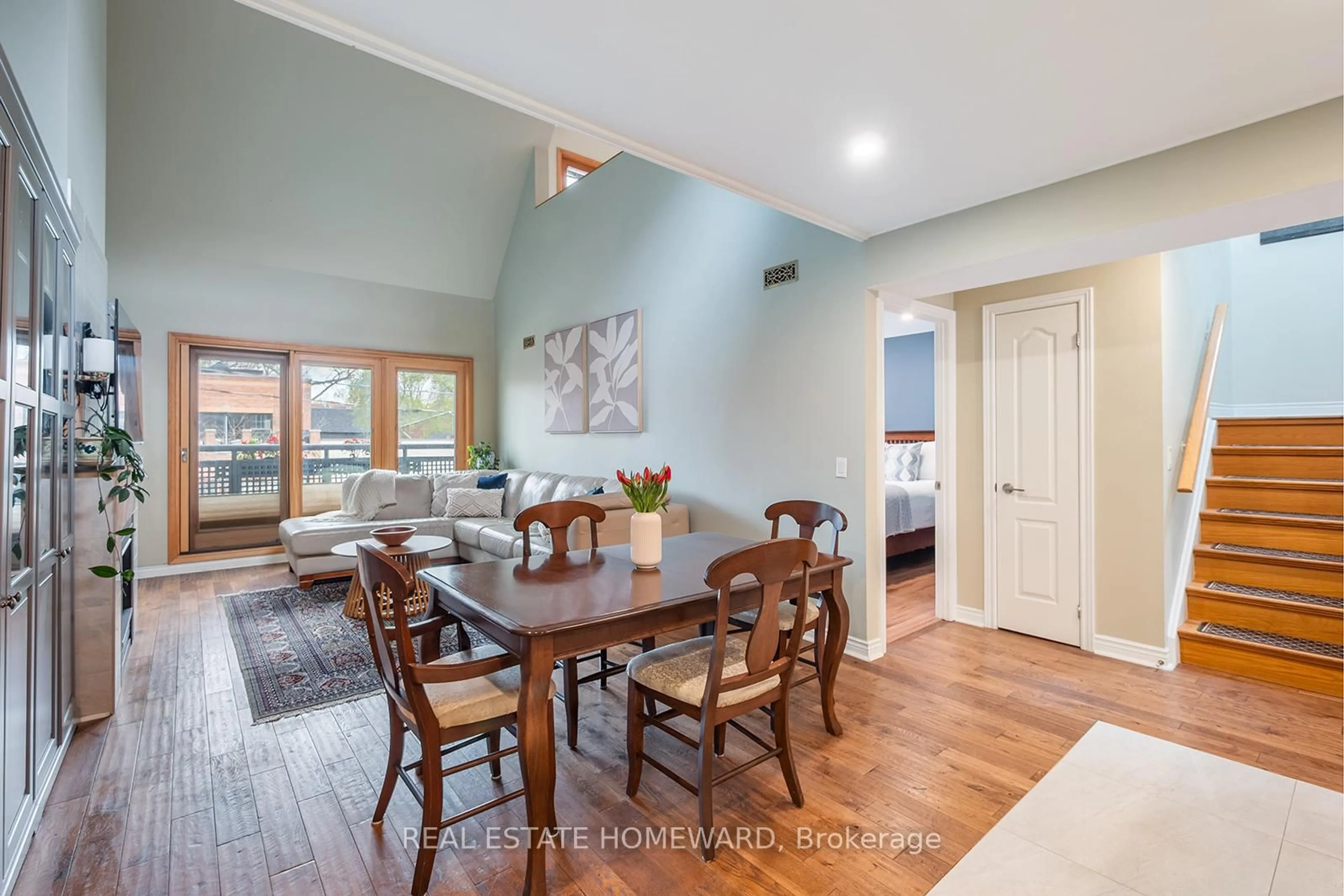Dining room, wood/laminate floor for 1941 Queen St #301, Toronto Ontario M4L 1H7
