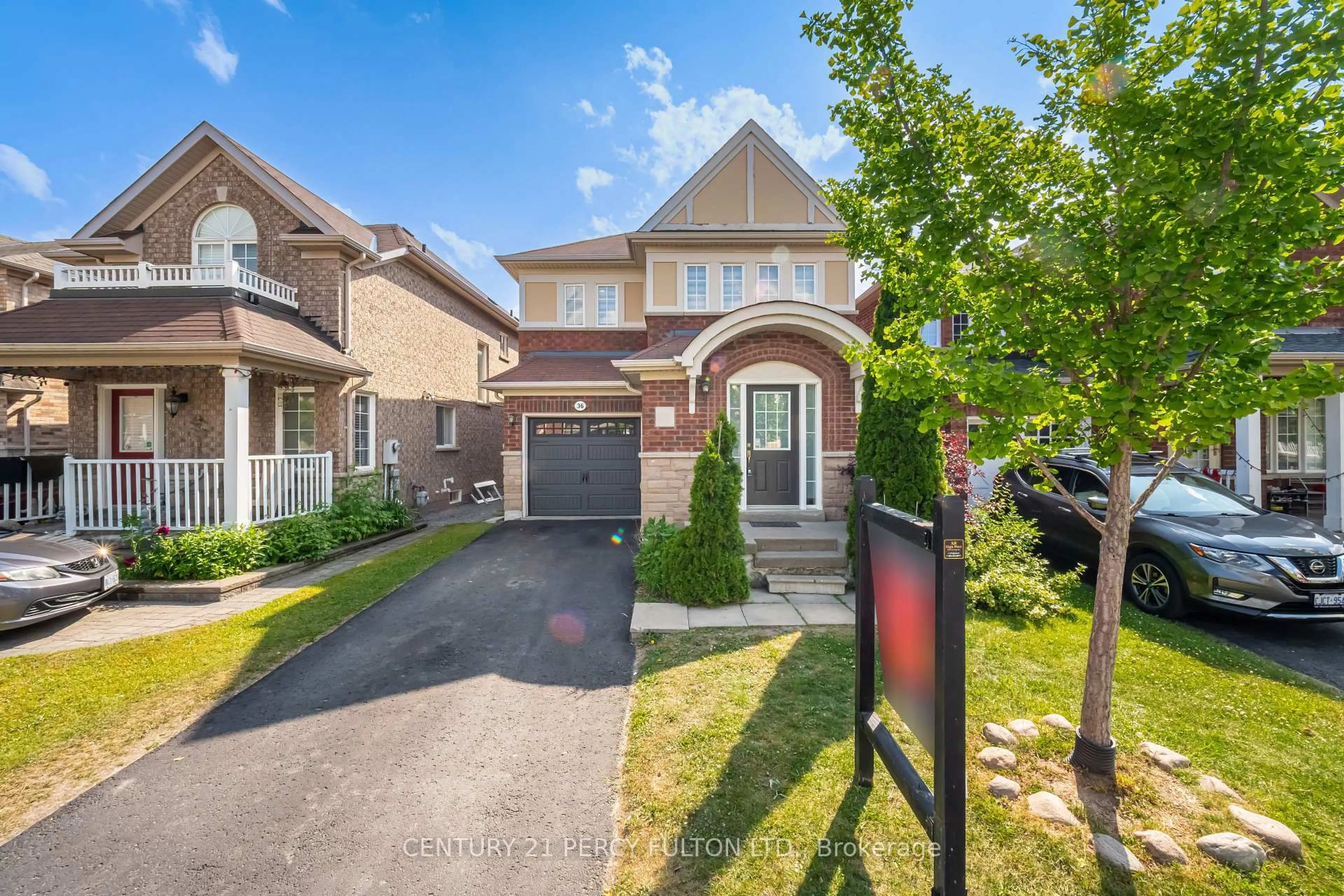 Home with brick exterior material, street for 36 Feint Dr, Ajax Ontario L1T 0E5