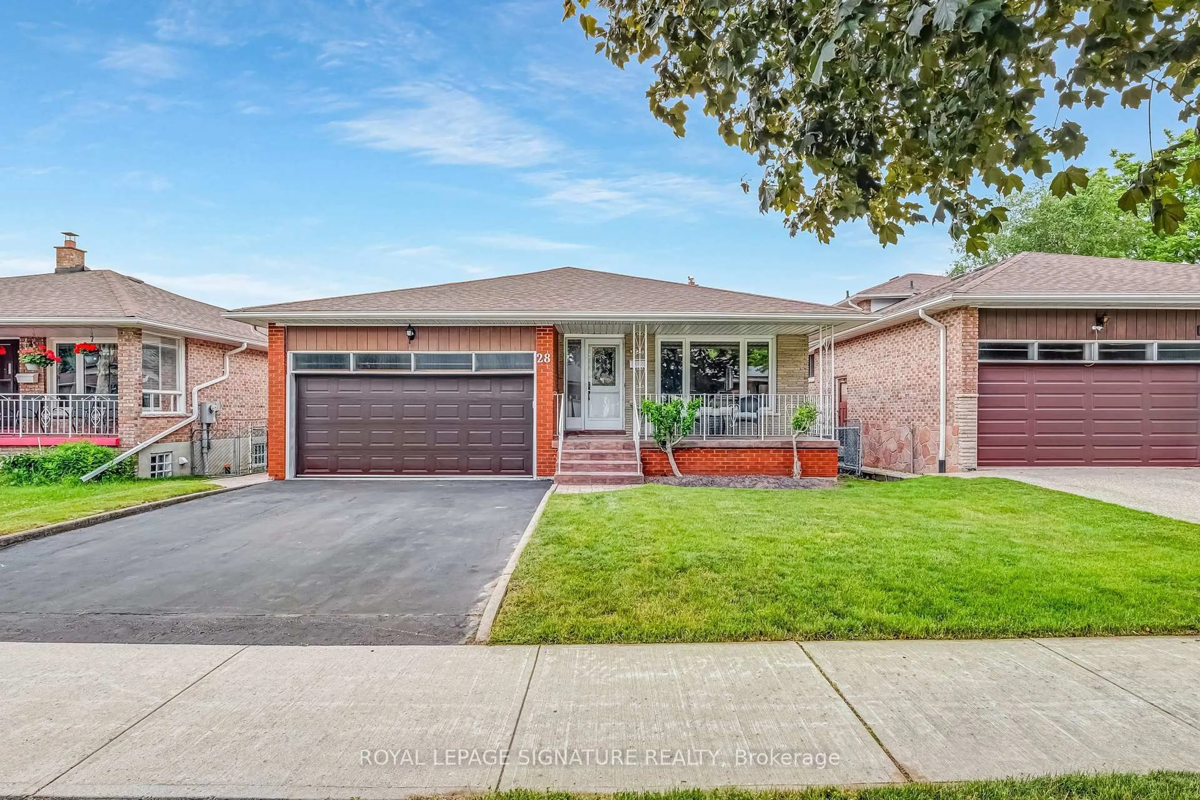 Home with brick exterior material, street for 28 Greendowns Dr, Toronto Ontario M1M 2G7