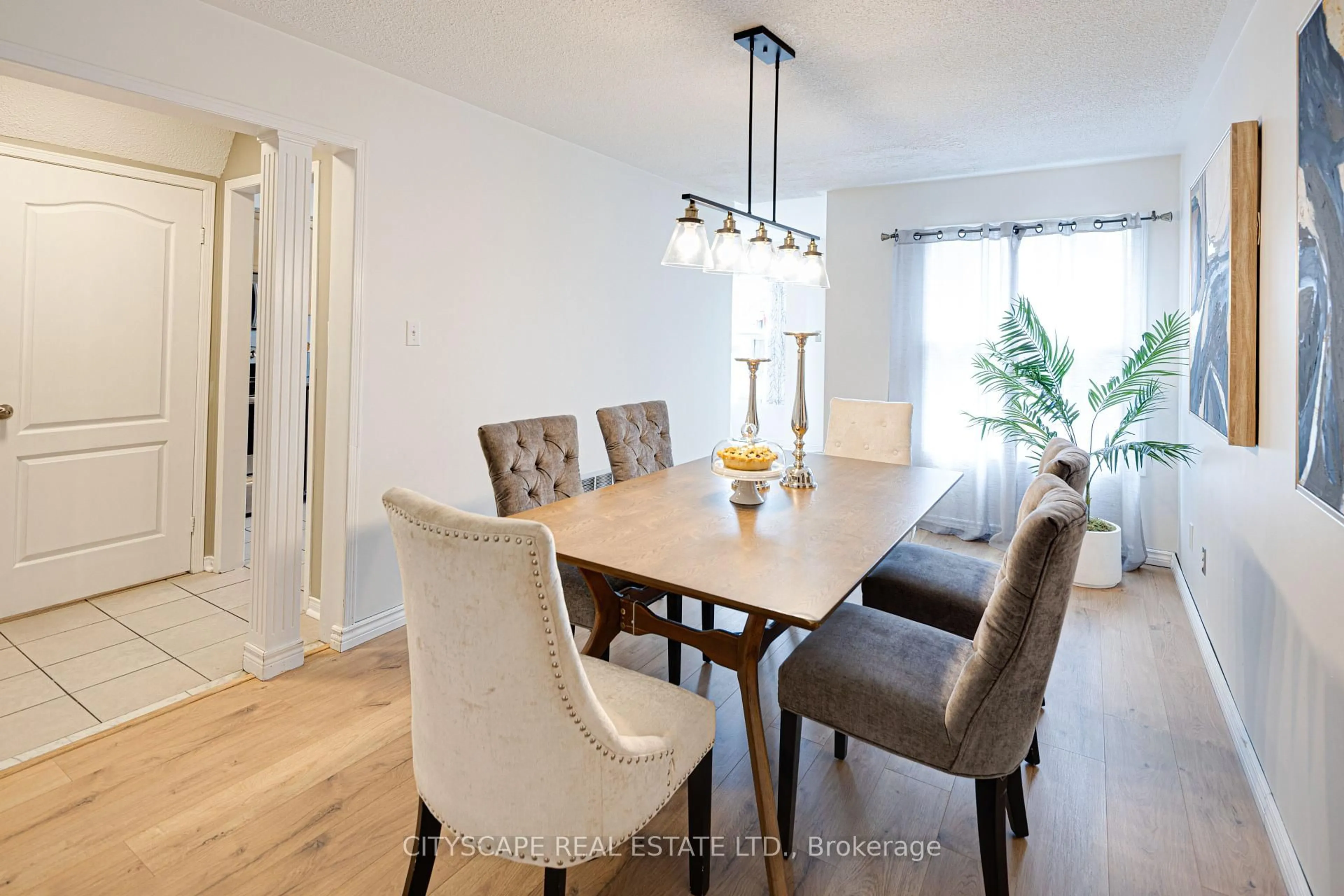 Dining room, wood/laminate floor for 1113 Gossamer Dr, Pickering Ontario L1X 2T7