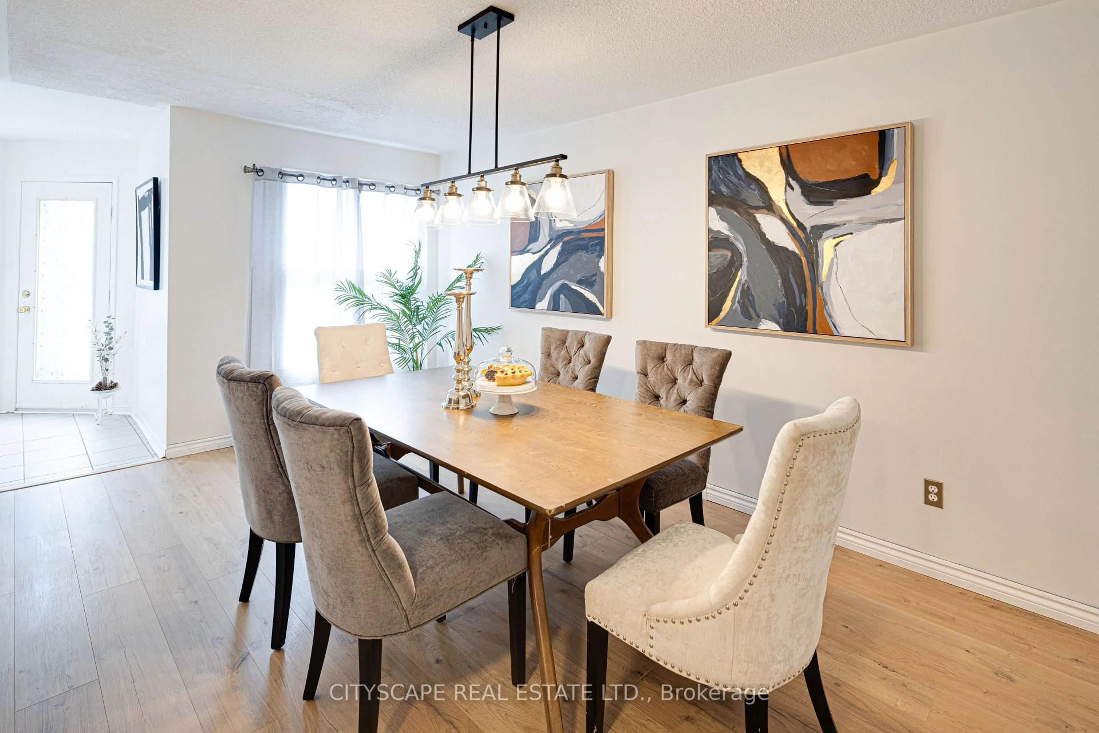 Dining room, wood/laminate floor for 1113 Gossamer Dr, Pickering Ontario L1X 2T7