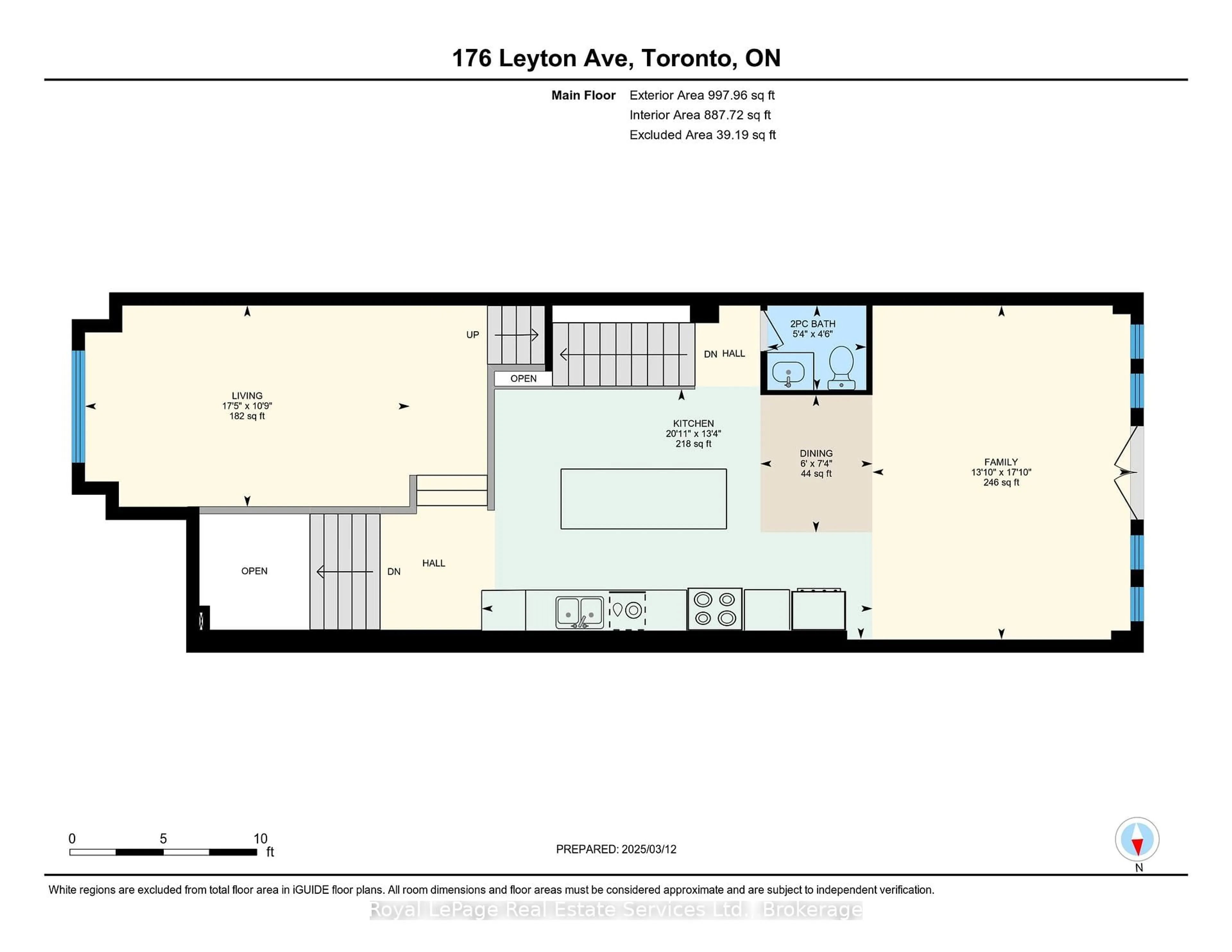 Floor plan for 176 Leyton Ave, Toronto Ontario M1L 3V6