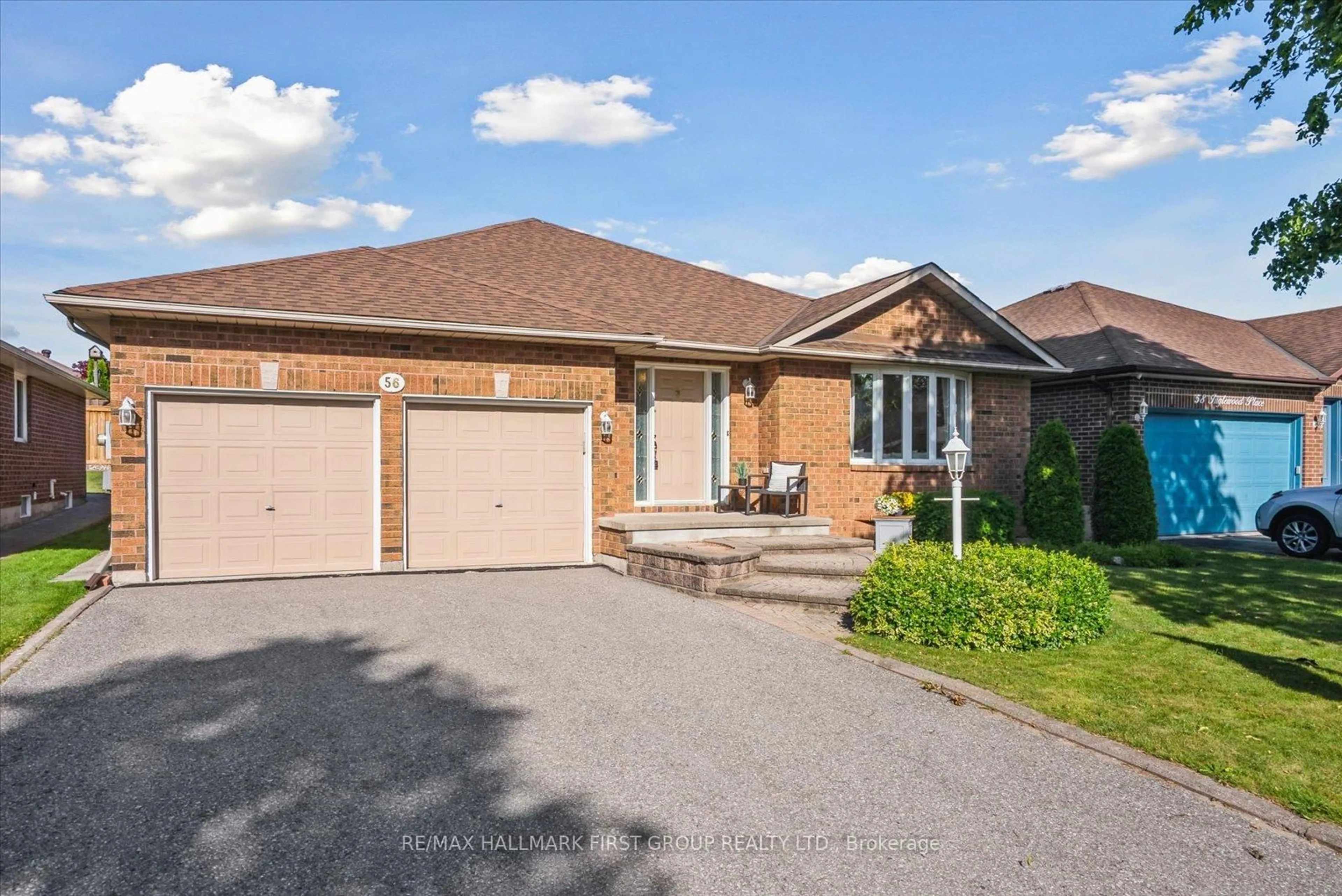 Home with brick exterior material, street for 56 Inglewood Pl, Whitby Ontario L1N 8Z9
