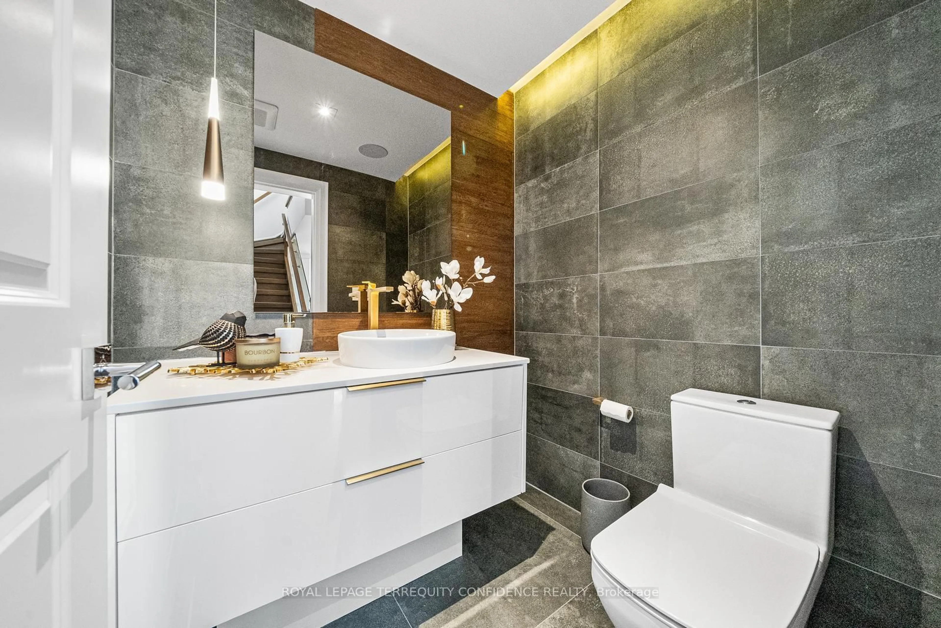 Contemporary bathroom, ceramic/tile floor for 3 Judith Dr, Toronto Ontario M4J 2R8