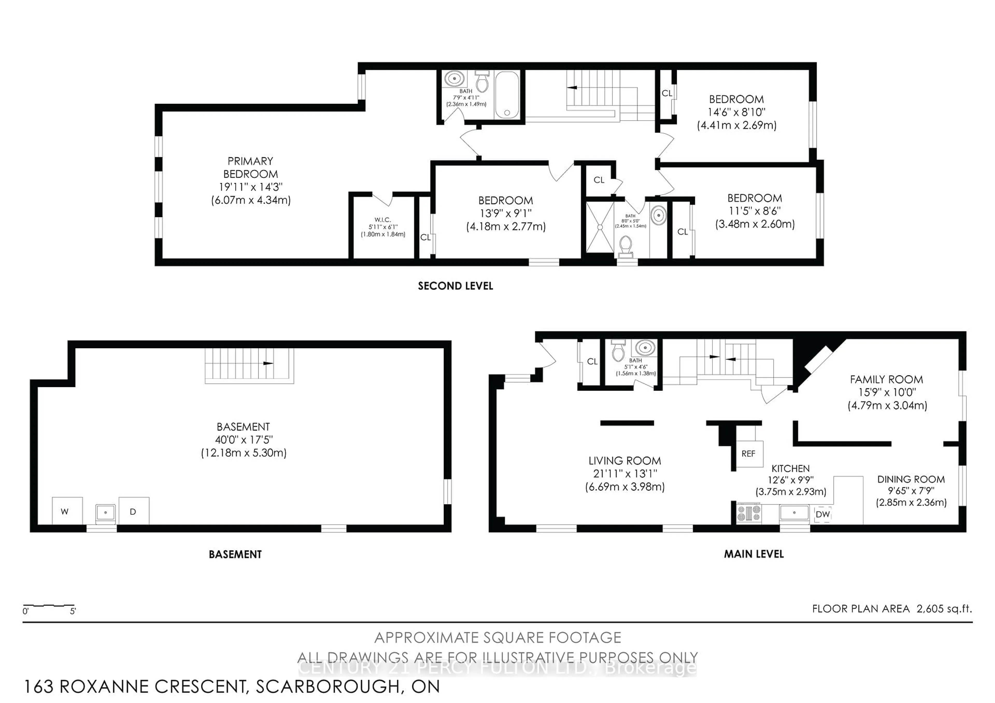Floor plan for 163 Roxanne Cres, Toronto Ontario M1V 4G8