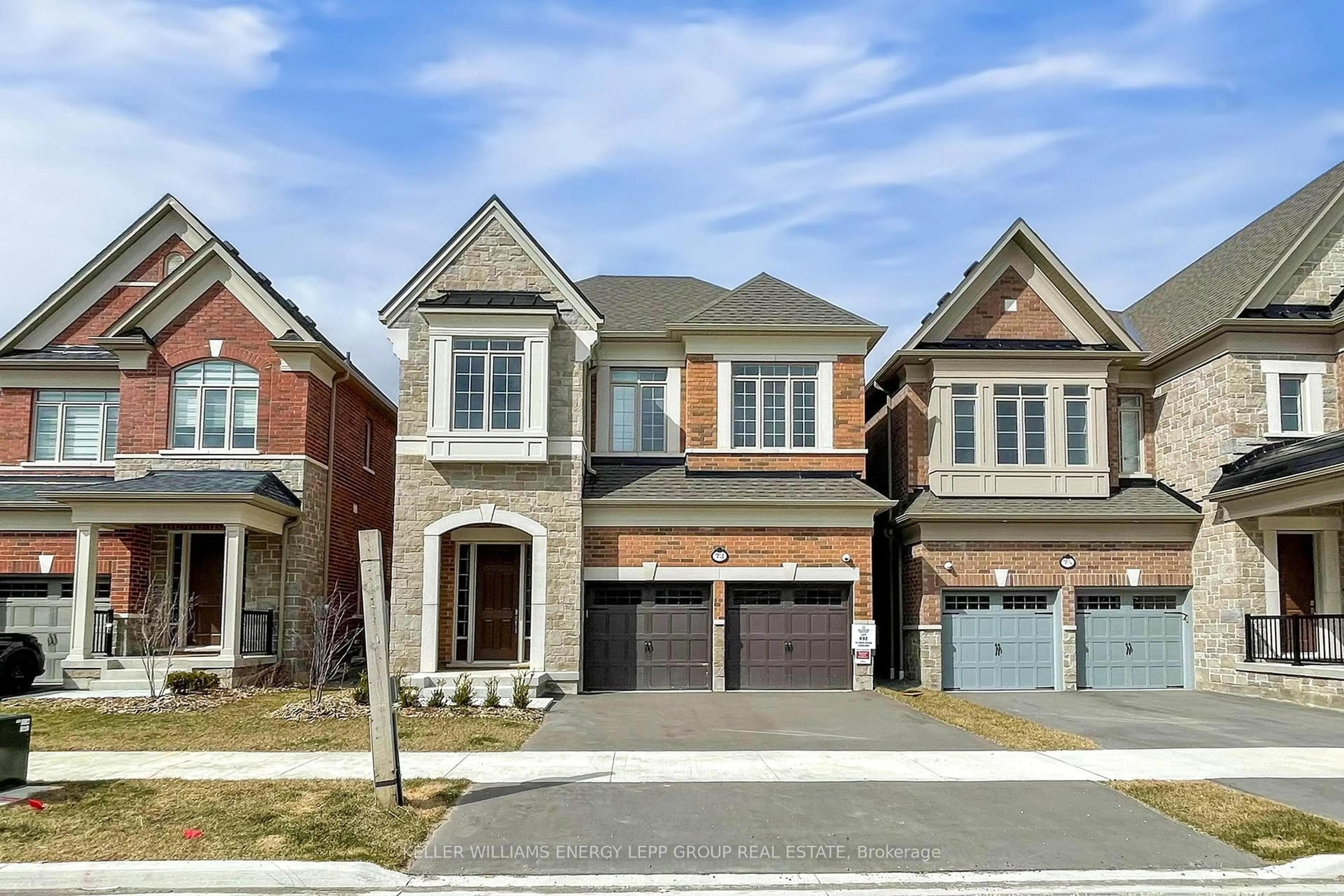 Home with brick exterior material, street for 73 Deer Ridge Cres, Whitby Ontario L1P 0P2