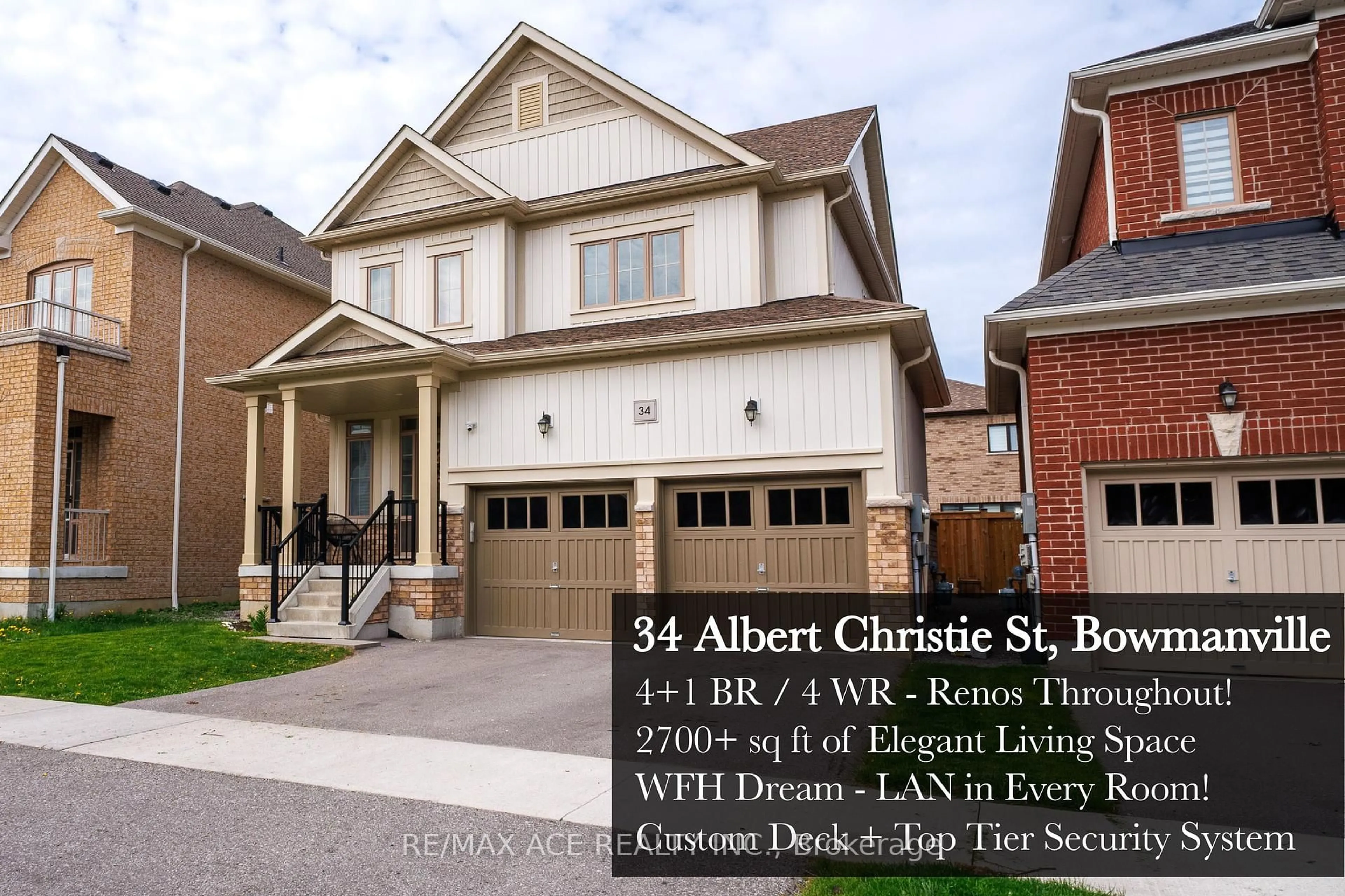 Home with brick exterior material, street for 34 Albert Christie St, Clarington Ontario L1C 0T5