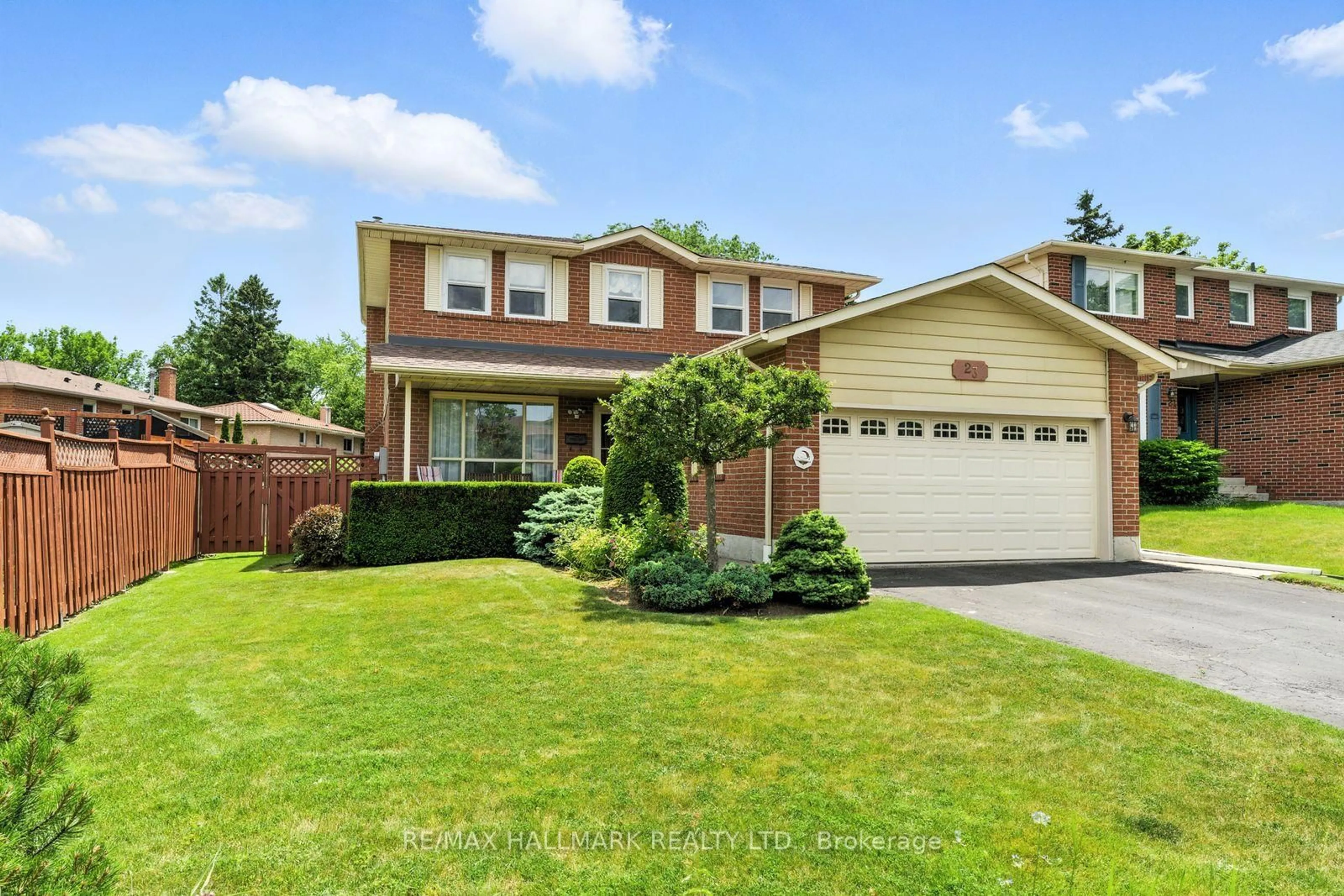 Home with brick exterior material, street for 23 Blue Anchor Tr, Toronto Ontario M1C 3P1
