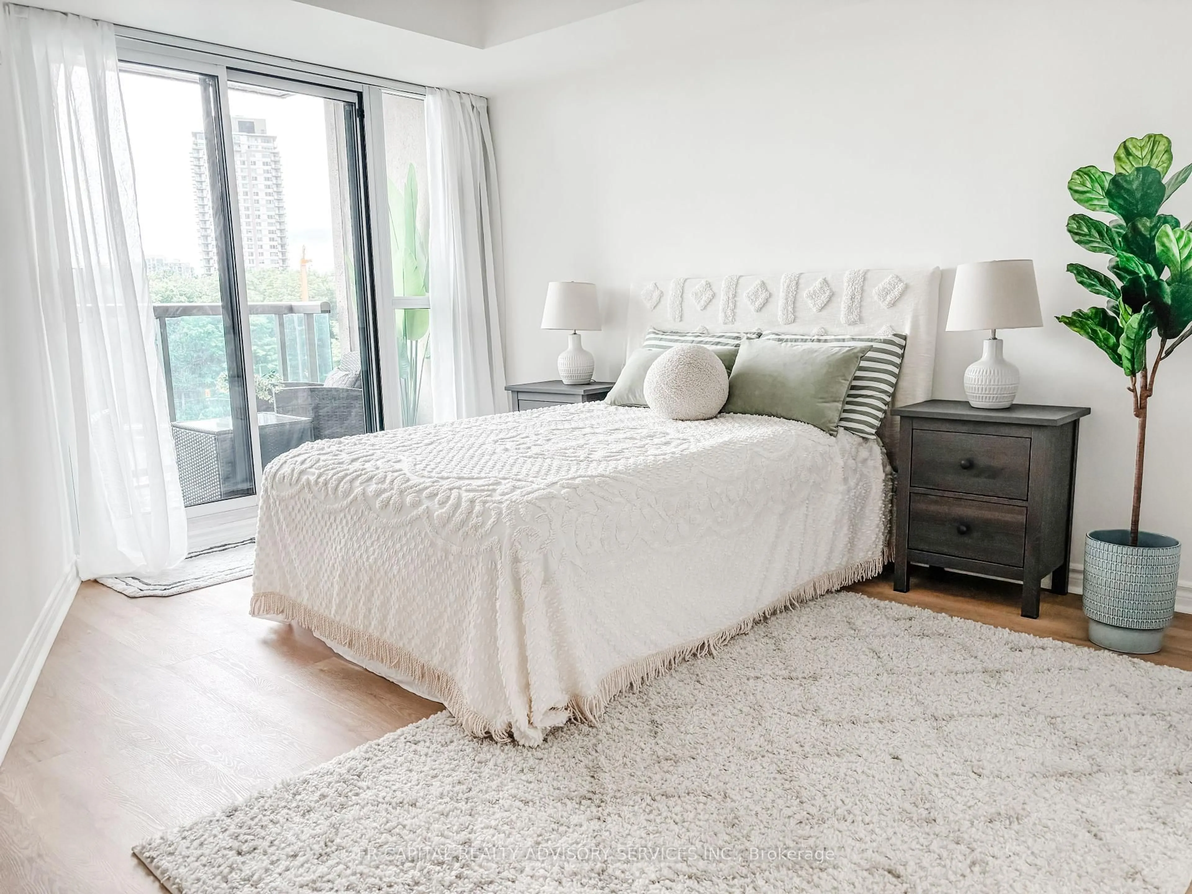 Bedroom with bed, unknown for 68 Grangeway Ave #1102, Toronto Ontario M1H 0A1
