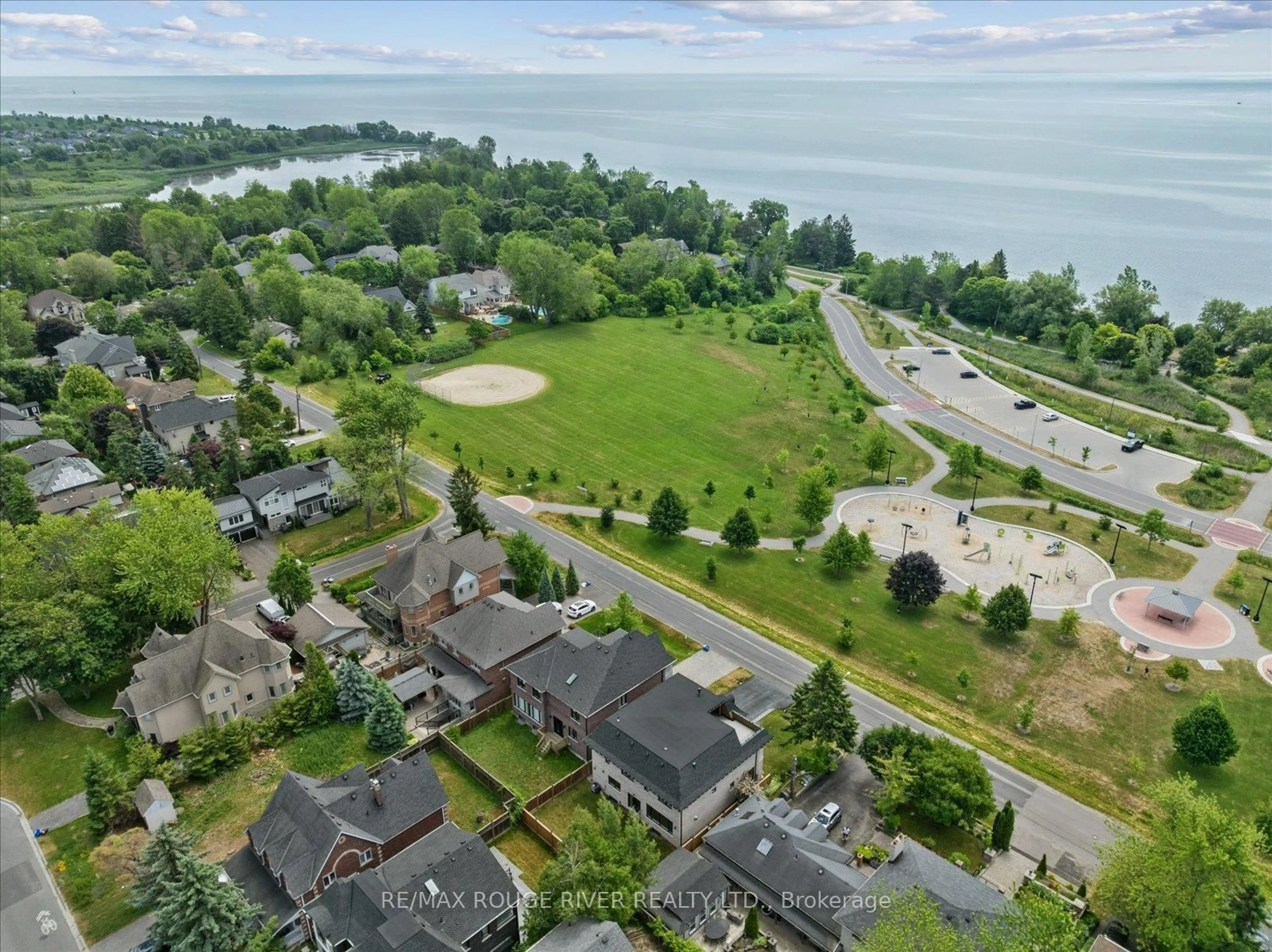 A pic from outside/outdoor area/front of a property/back of a property/a pic from drone, water/lake/river/ocean view for 3010 Ebony St, Ajax Ontario L1S 1B6