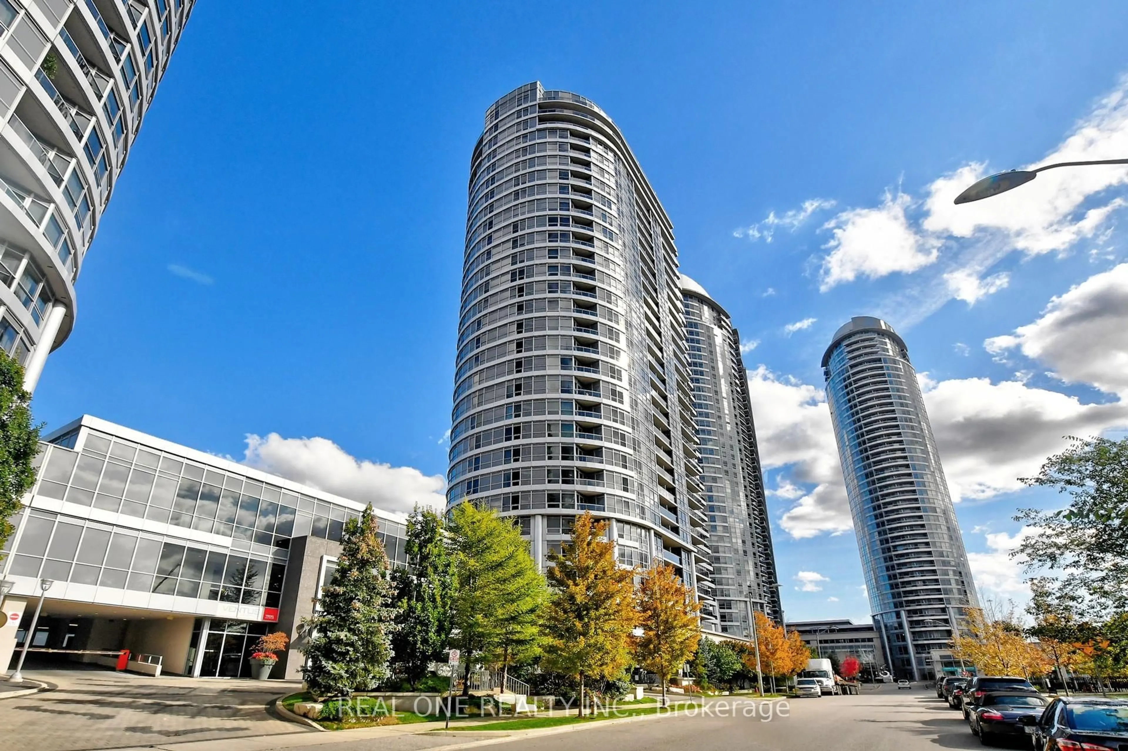 Patio, city buildings view from balcony for 151 Village Green Sq #1008, Toronto Ontario M1S 0K5